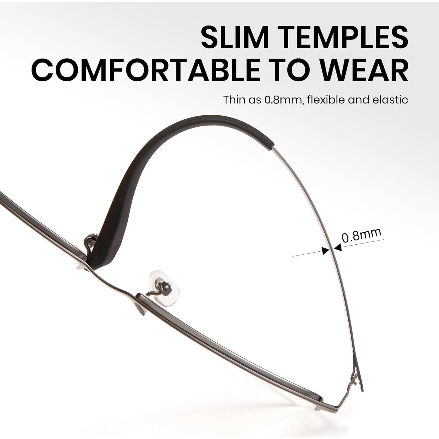 Gafas de Titanio Cyxus para Hombres - Semi Montura Cuadradas