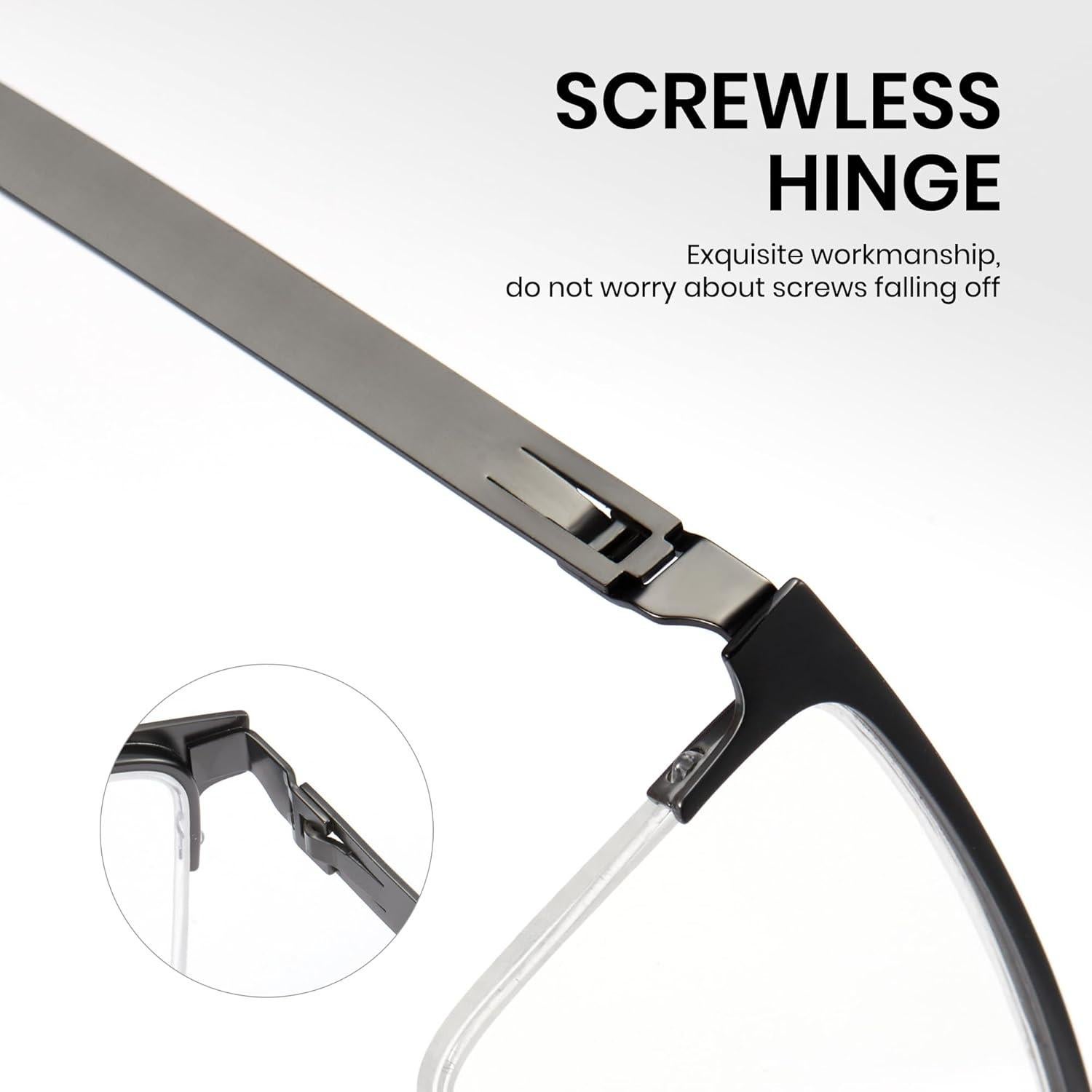 Gafas de Titanio Cyxus para Hombres - Semi Montura Cuadradas