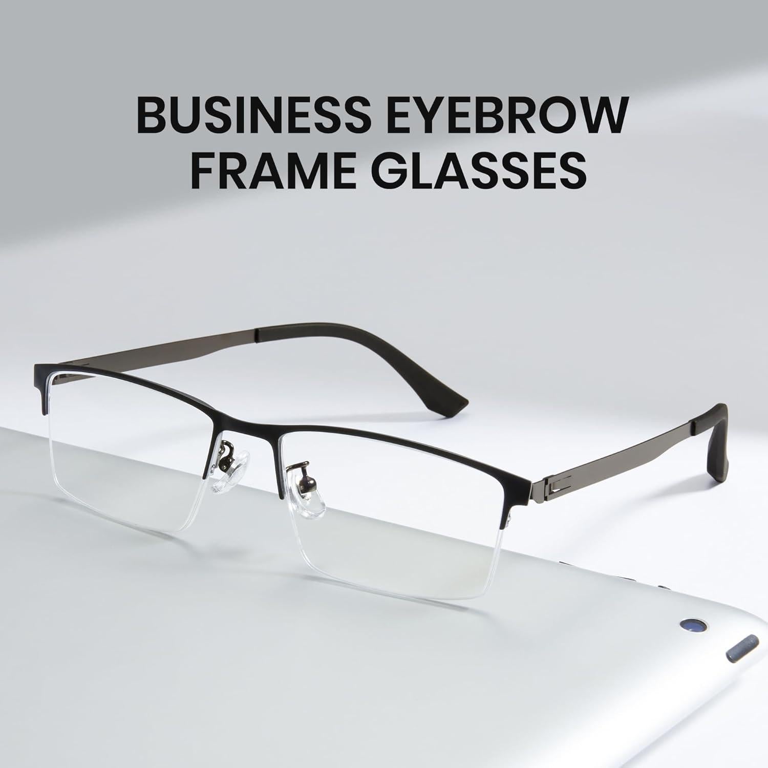 Gafas de Titanio Cyxus para Hombres - Semi Montura Cuadradas