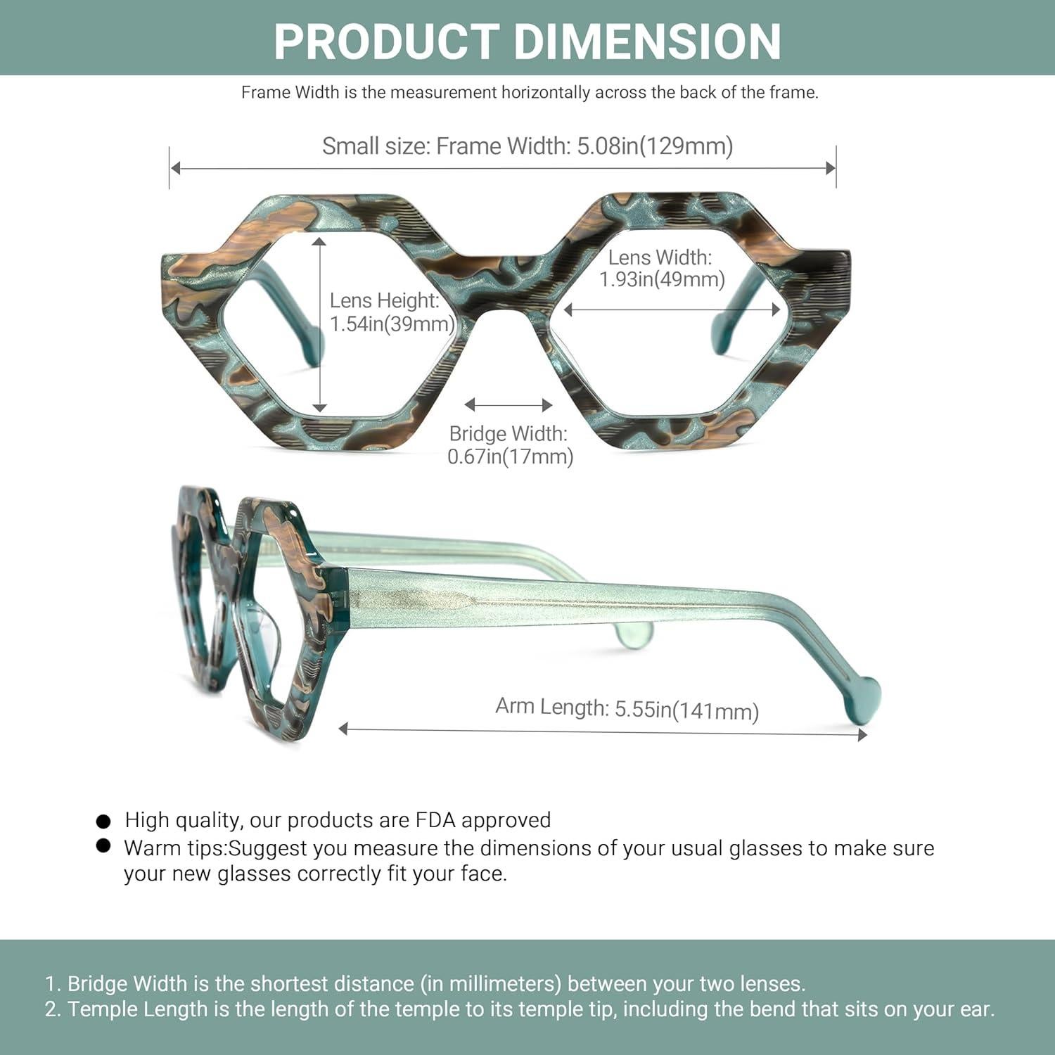 Gafas Anti Luz Azul Vooglam Geométricas para Mujeres Verde