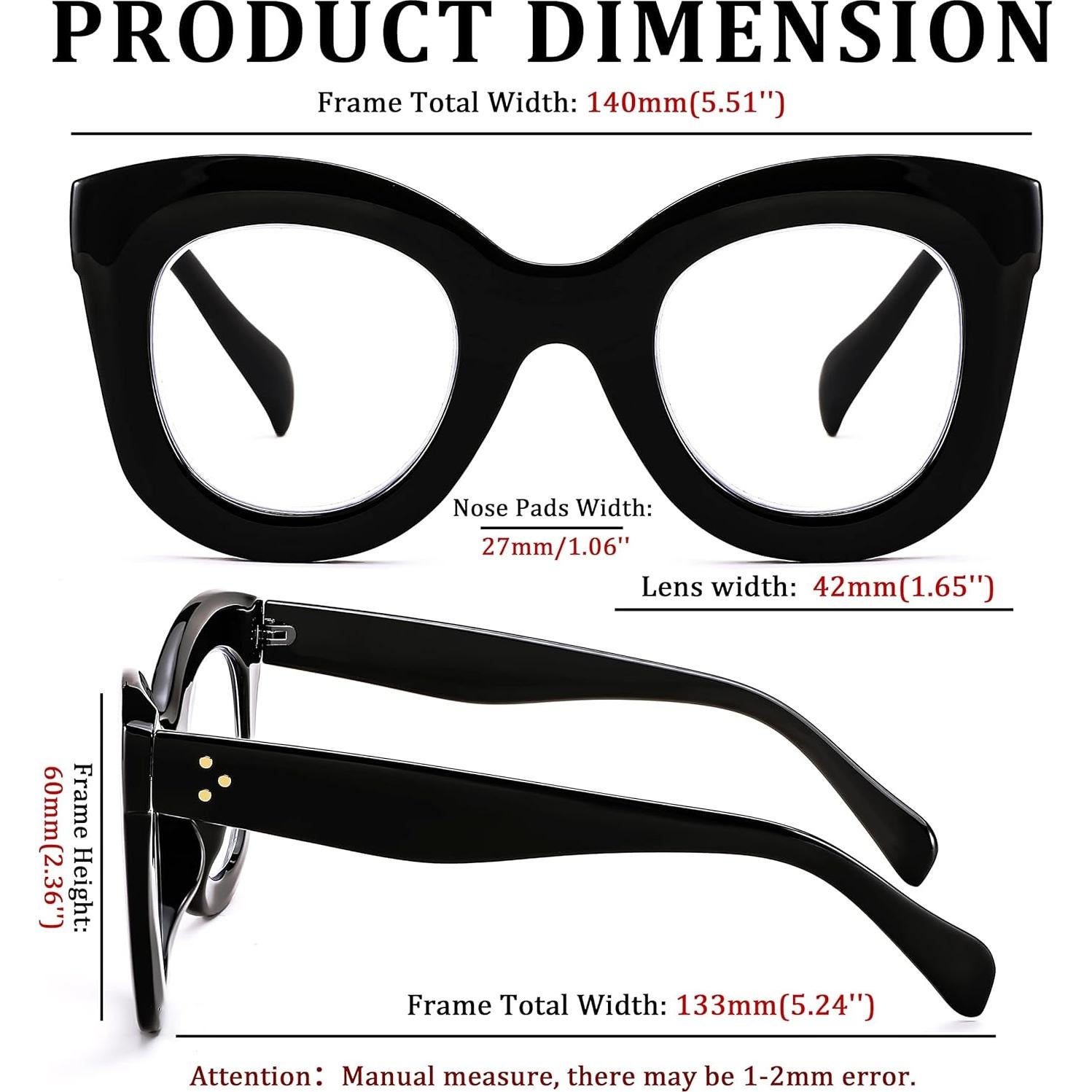 Gafas de Lectura FEISEDY Retro Cateye con Filtro Luz Azul 1.5x