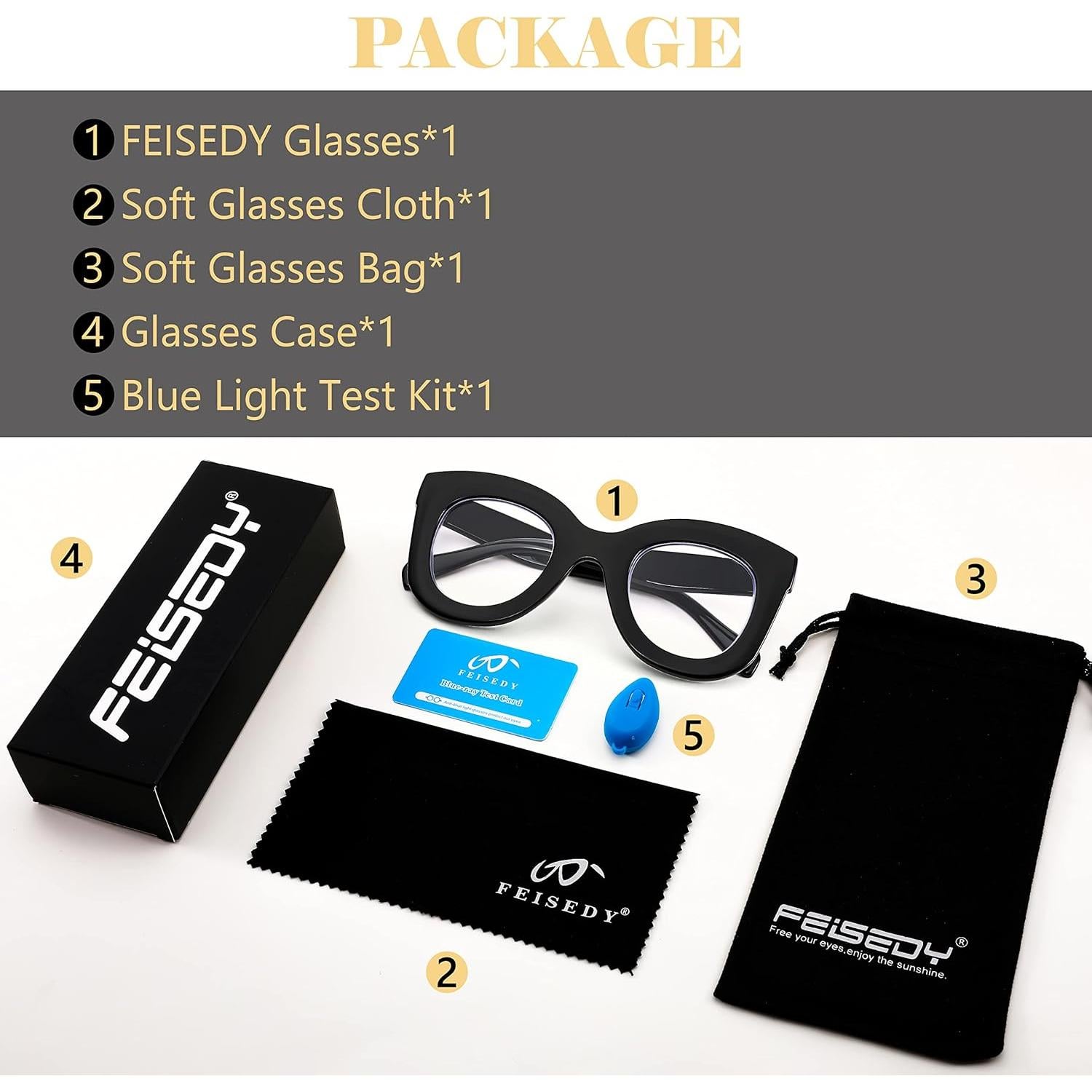 Gafas de Lectura FEISEDY Retro Cateye con Filtro Luz Azul 1.5x