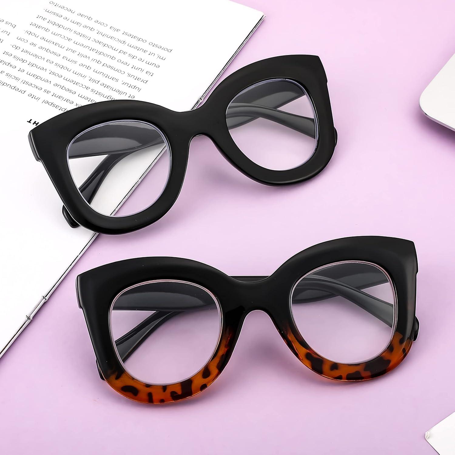 Gafas de Lectura FEISEDY Retro Cateye con Filtro Luz Azul 1.5x