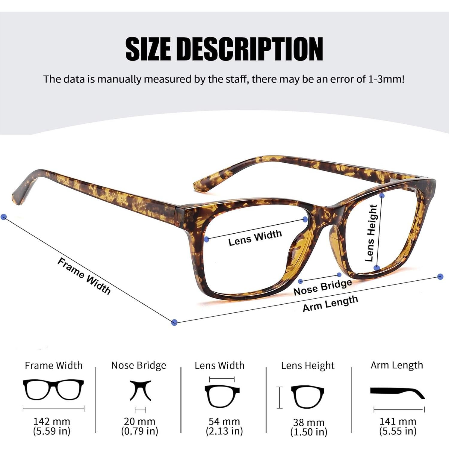 Gafas Bloqueadoras de Luz Azul STORYCOAST Unisex TR90 (Negro + Leopardo)