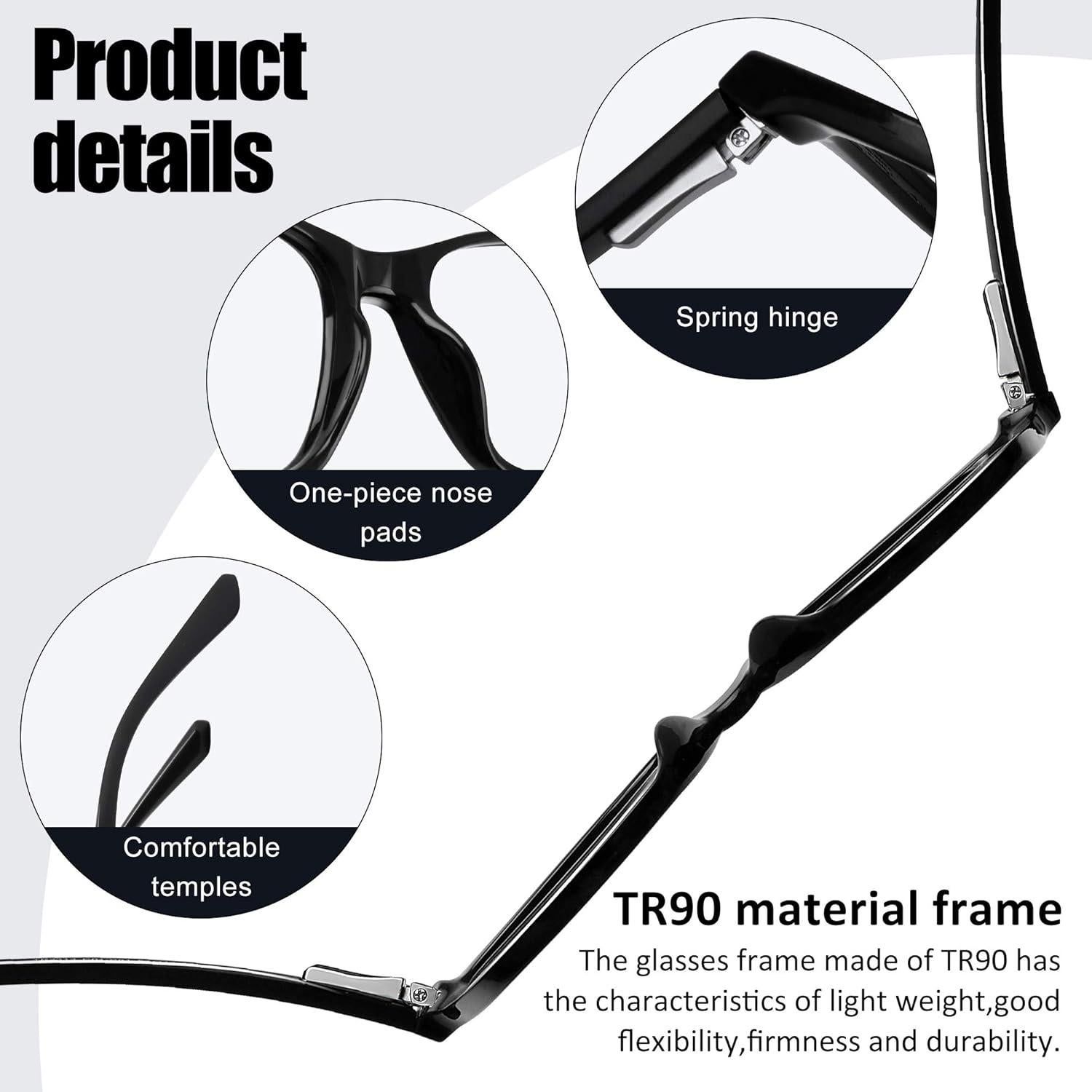 Gafas Bloqueadoras de Luz Azul STORYCOAST Unisex TR90 (Negro + Leopardo)