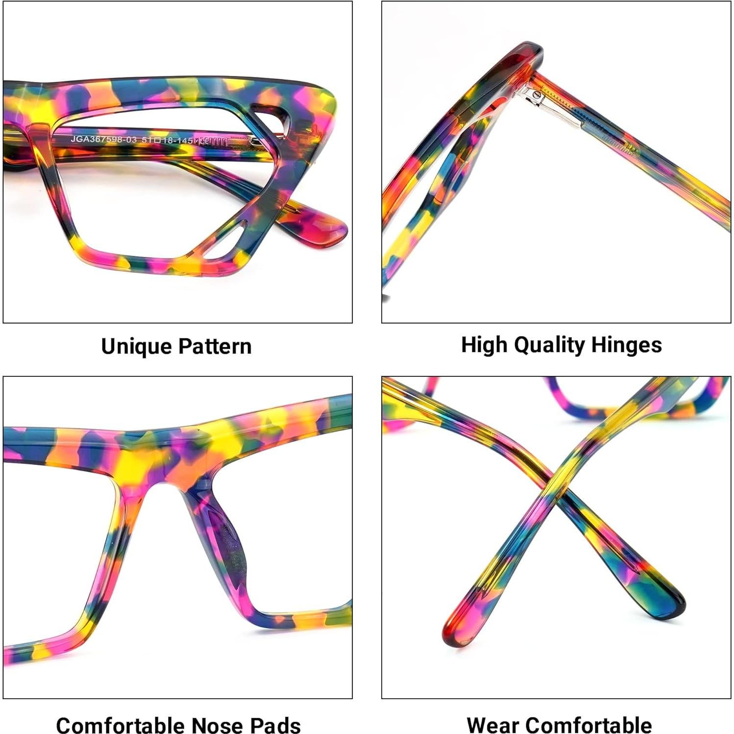 Gafas Cateye VOOGLAM Azules Anti Fatiga Ocular para Mujeres