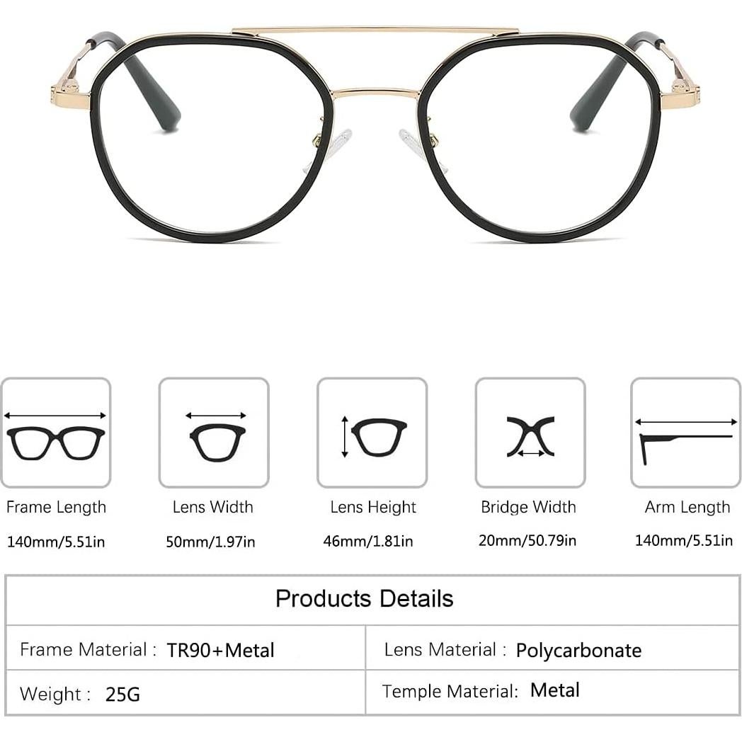 Gafas de bloqueo de luz azul TR90 Metal 092331 Unisex