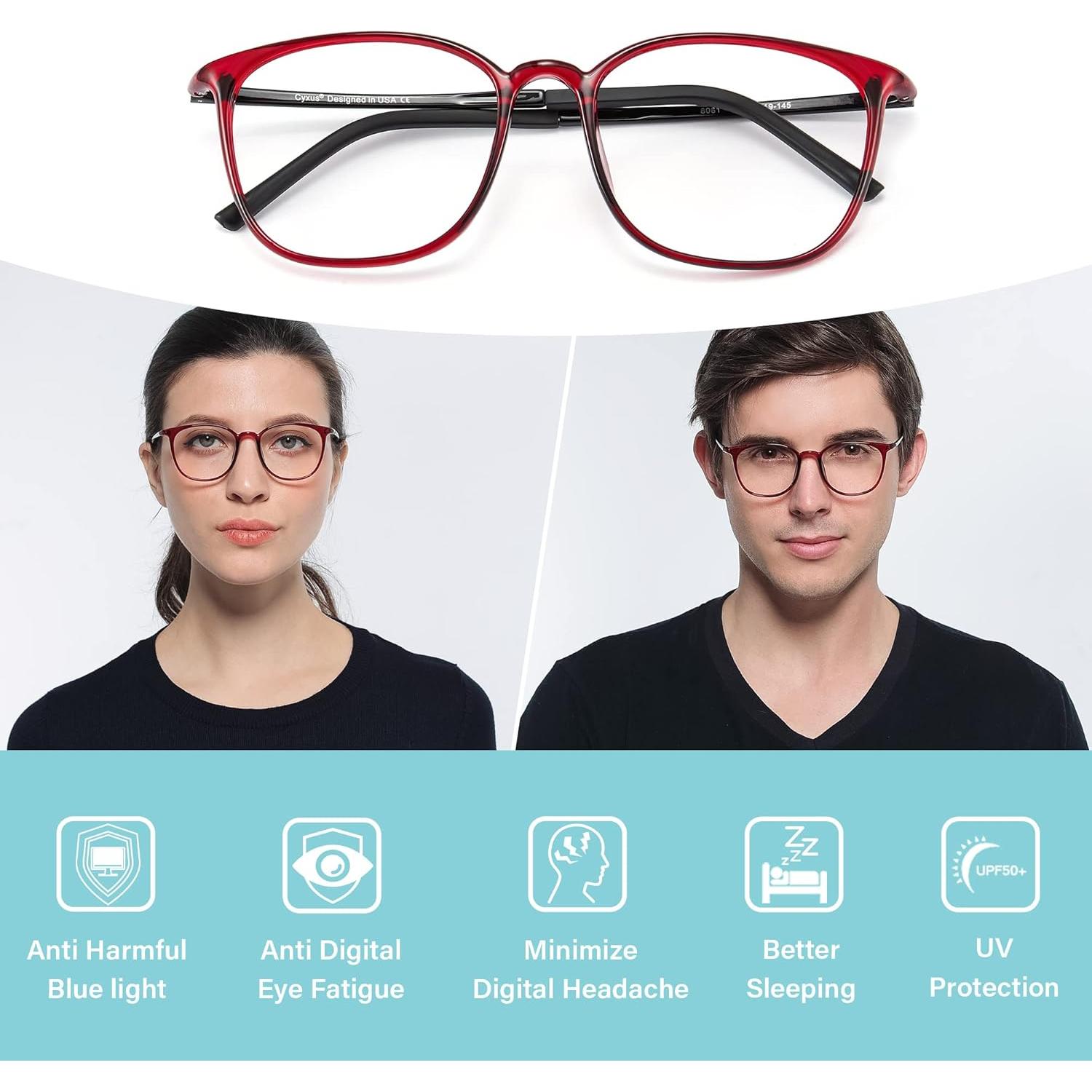 Montura de Gafas Cuadradas Cyxus TR90 con Lentes Transparentes