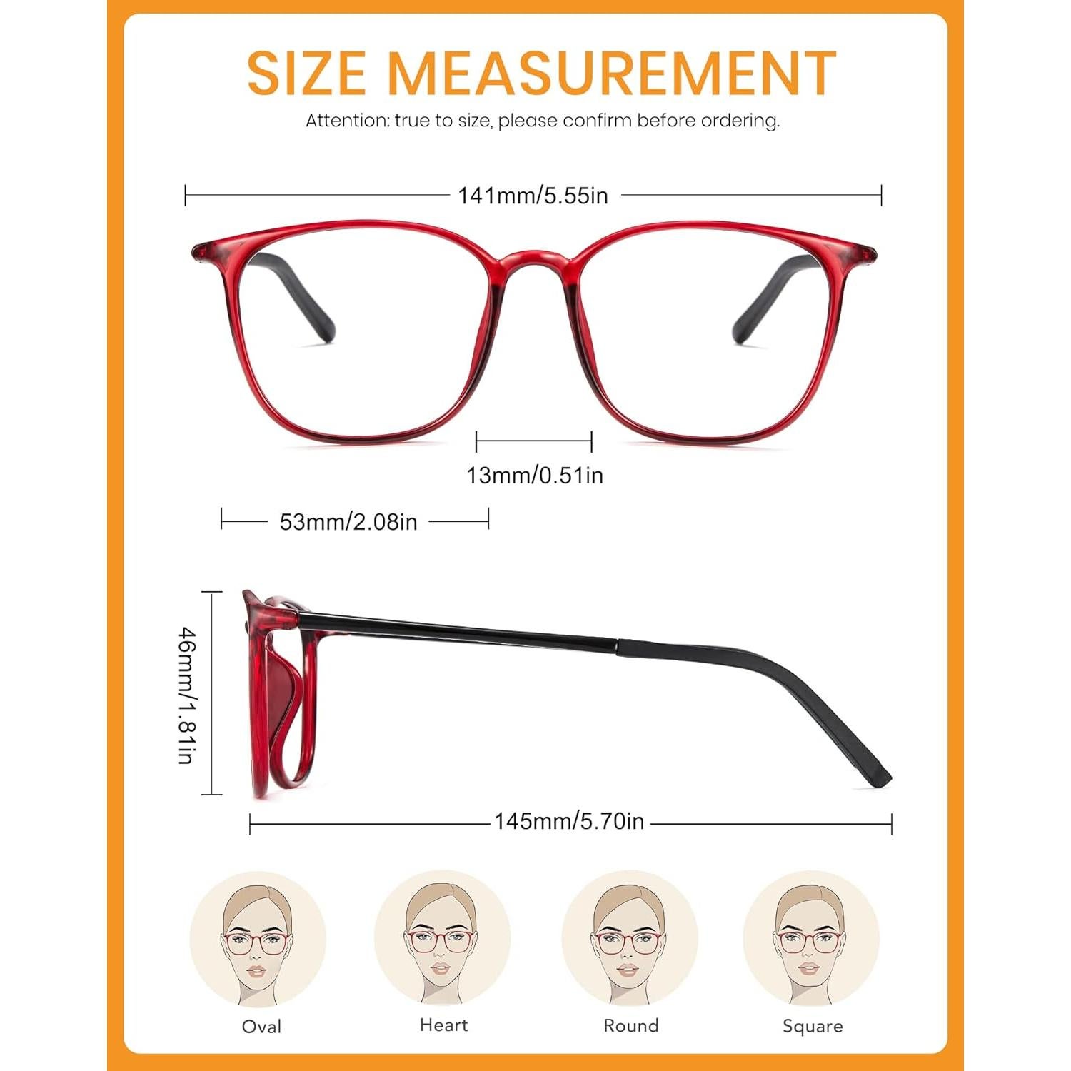 Montura de Gafas Cuadradas Cyxus TR90 con Lentes Transparentes