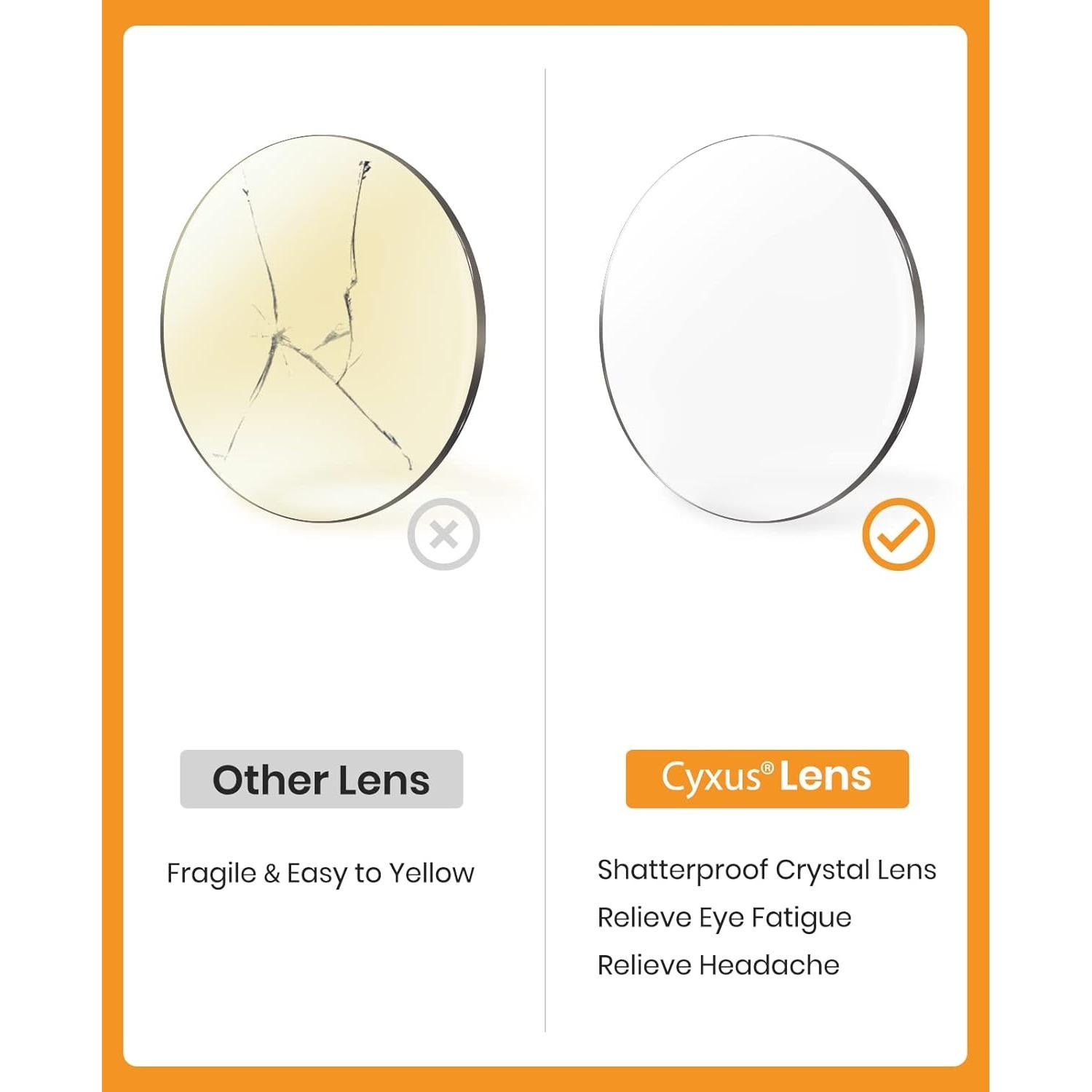 Montura de Gafas Cuadradas Cyxus TR90 con Lentes Transparentes