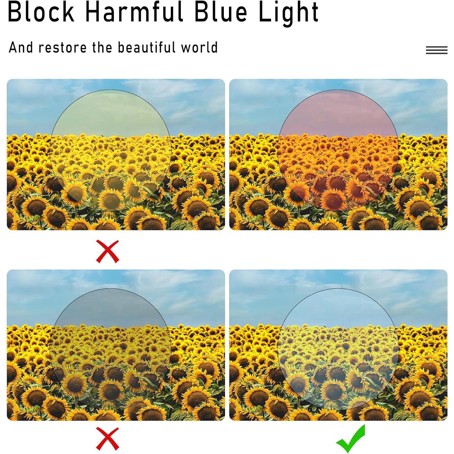 Gafas de Luz Azul ZNHIS - Paquete de 2, Antifatiga, Transparentes