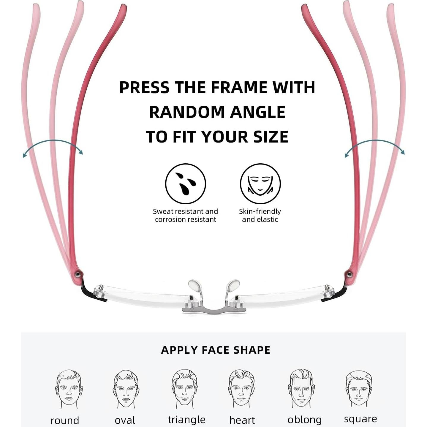 Gafas de Lectura Sin Marco Anti-Luz Azul TR90 2.25 Dioptrías