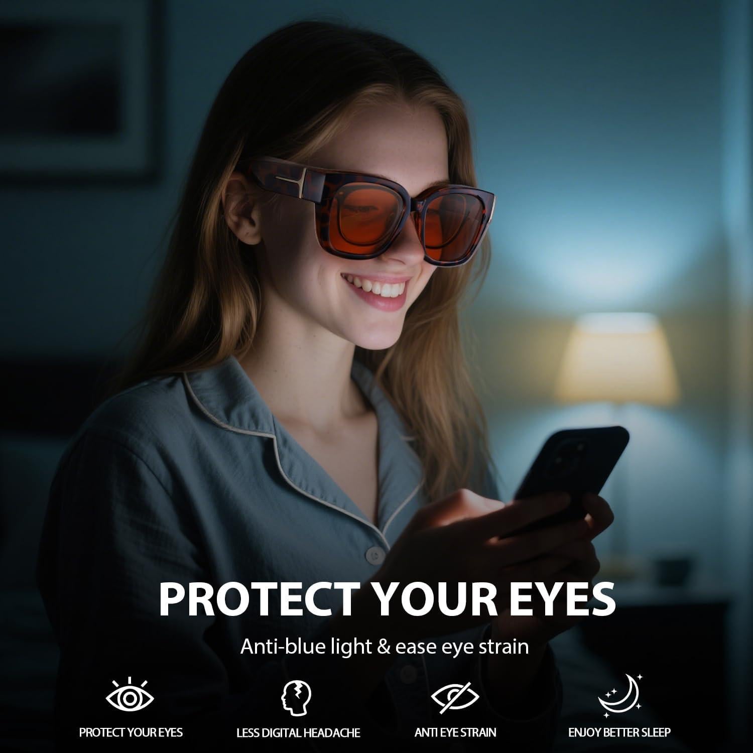 Gafas Anti Luz Azul VIEWBETTER VB7511 Ámbar Grande Unisex