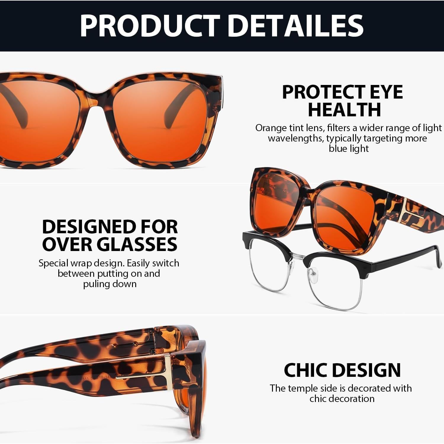 Gafas Anti Luz Azul VIEWBETTER VB7511 Ámbar Grande Unisex