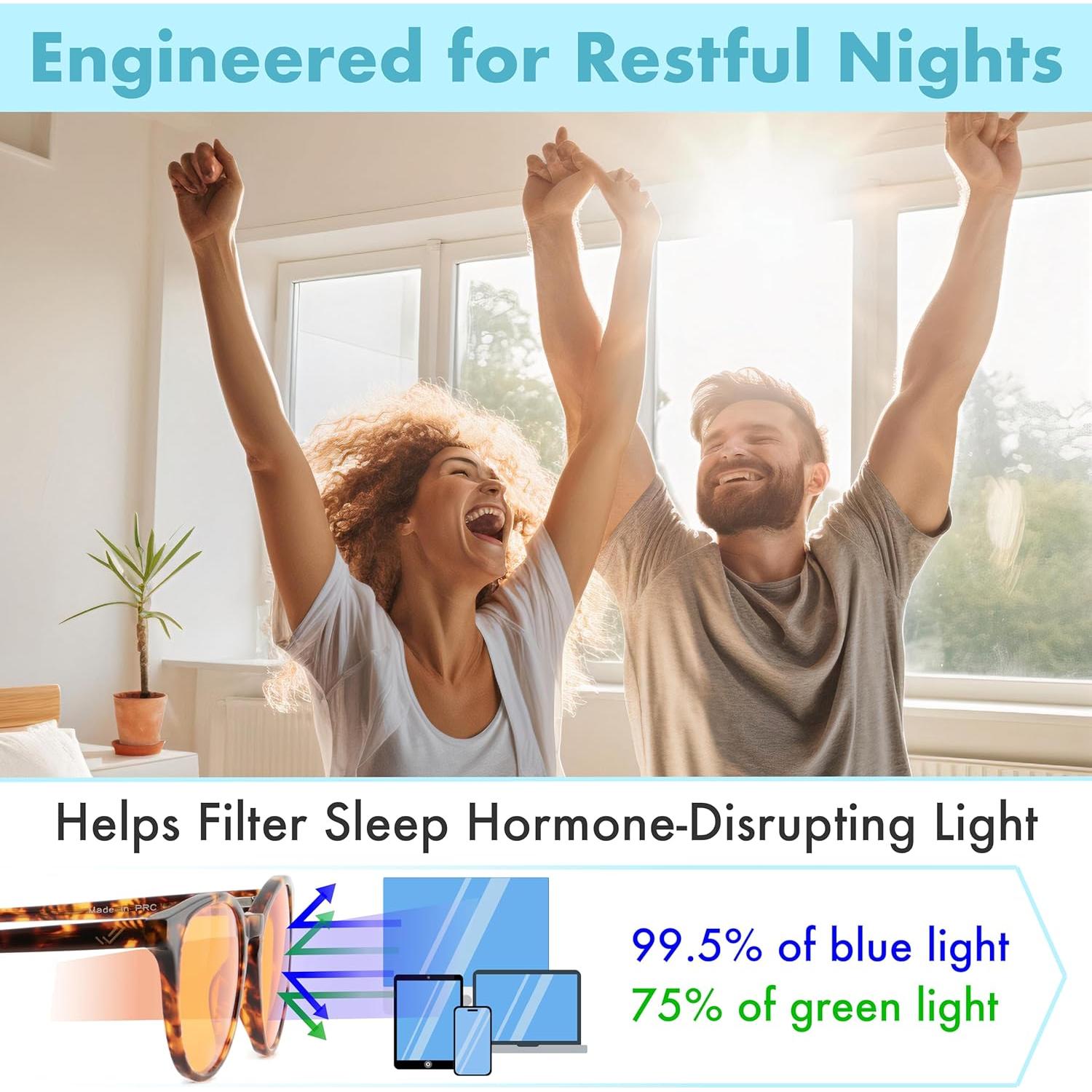 Gafas Bloqueadoras de Luz Azul THL Sleep Naranjas Unisex