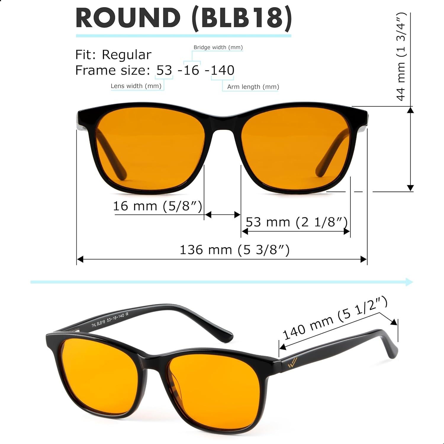 Gafas Bloqueadoras de Luz Azul THL Sleep Naranjas Unisex