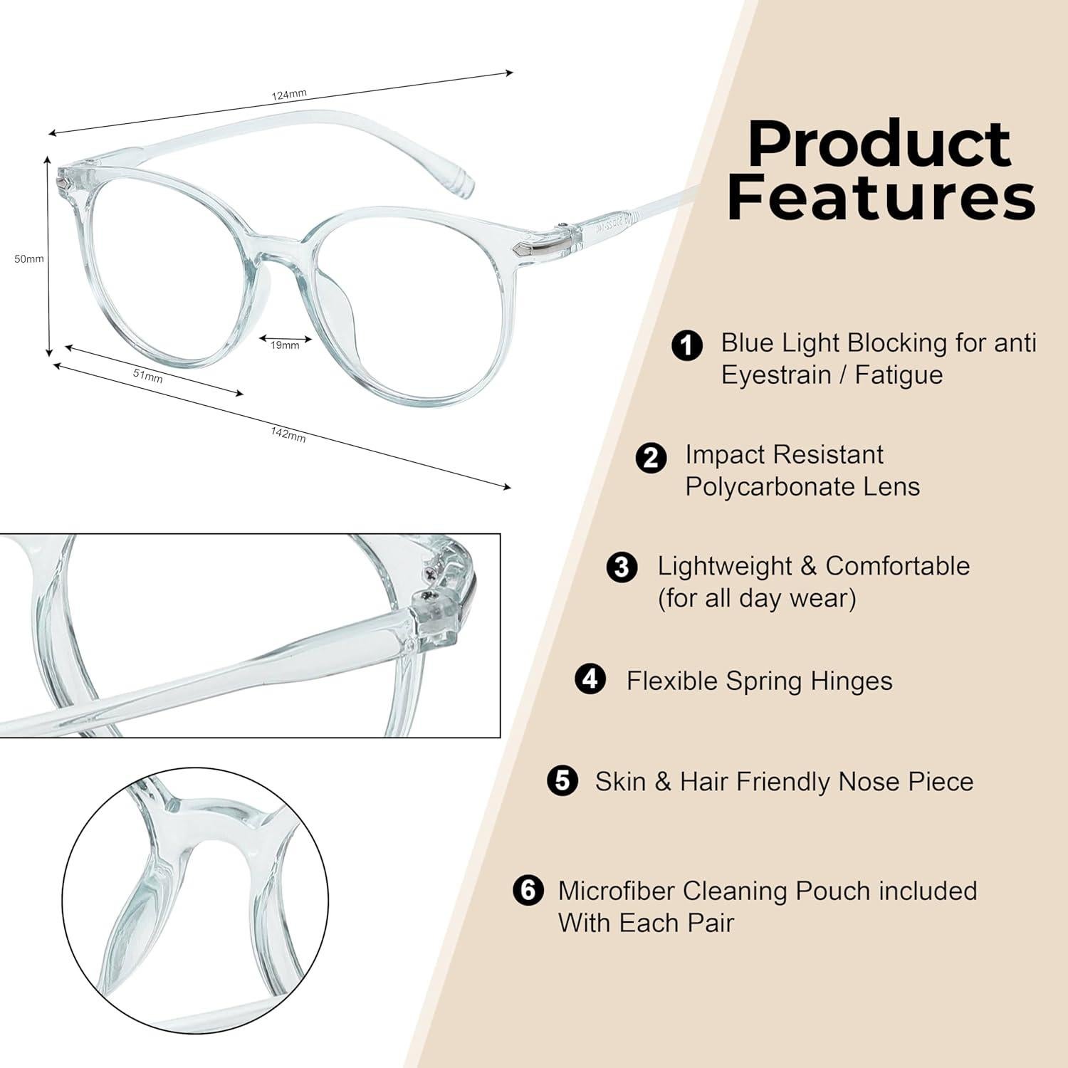 Gafas de Lectura Anti Luz Azul OWL Retro Redondas - UV 100%