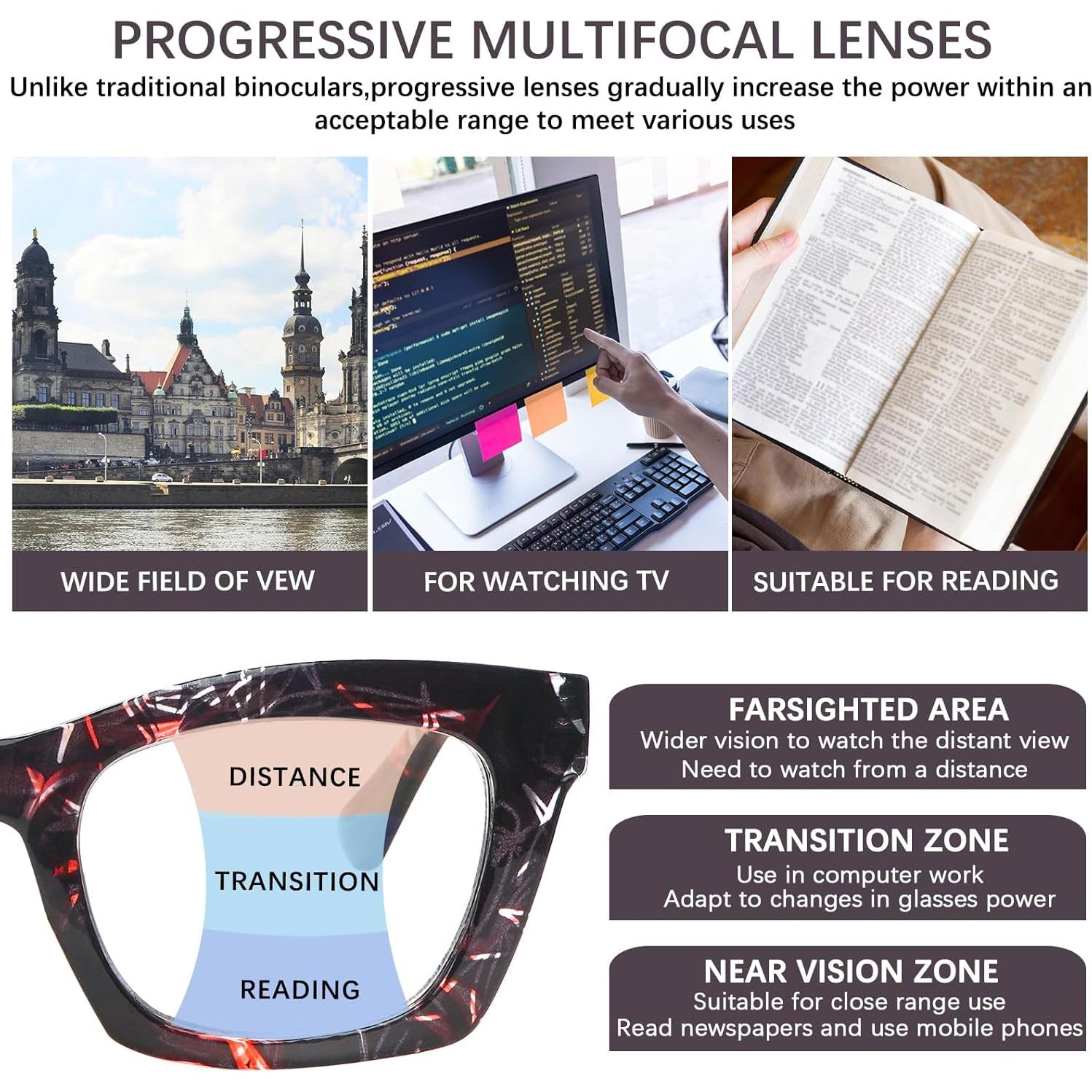 Gafas de Lectura Multifocales Progresivas VIDEBLA 4 Paquete