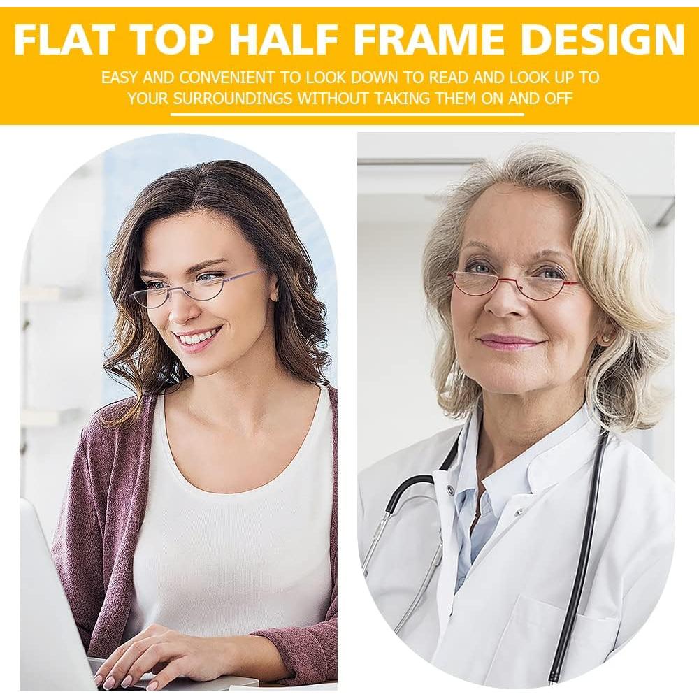 Gafas de lectura TOUK media montura anti luz azul UV400 3 pcs