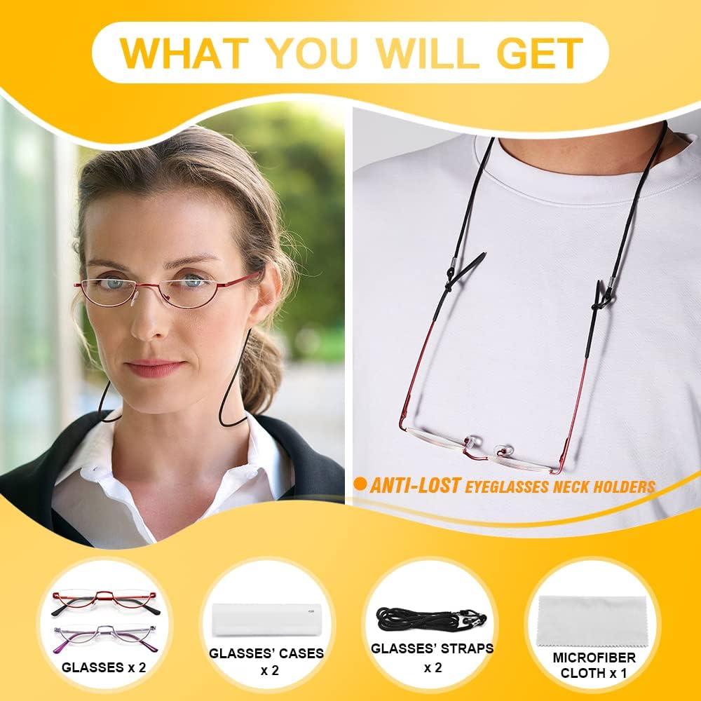 Gafas de lectura TOUK media montura anti luz azul UV400 3 pcs