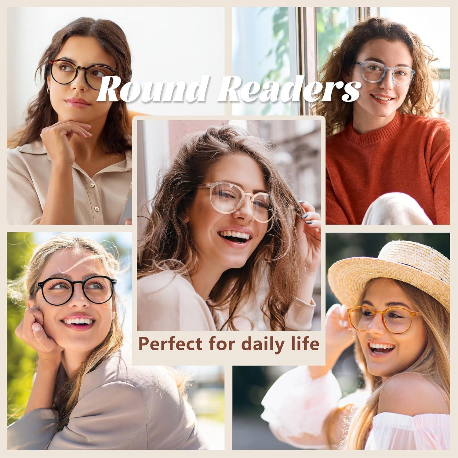 EASY READ 3 Pares Gafas de Lectura Redondas con Luz Azul