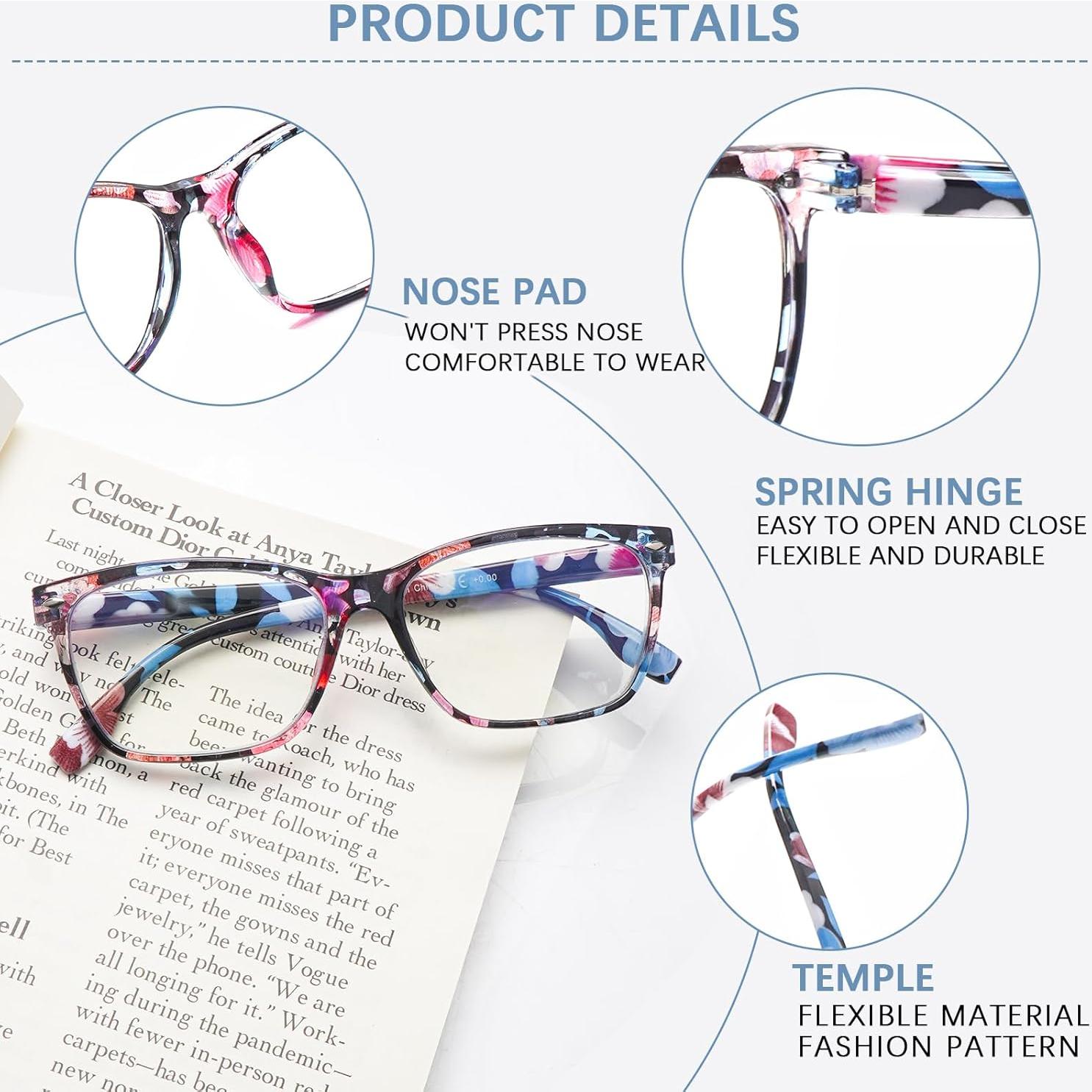 Paquete de 6 Gafas de Lectura Boncamor con Filtro de Luz Azul