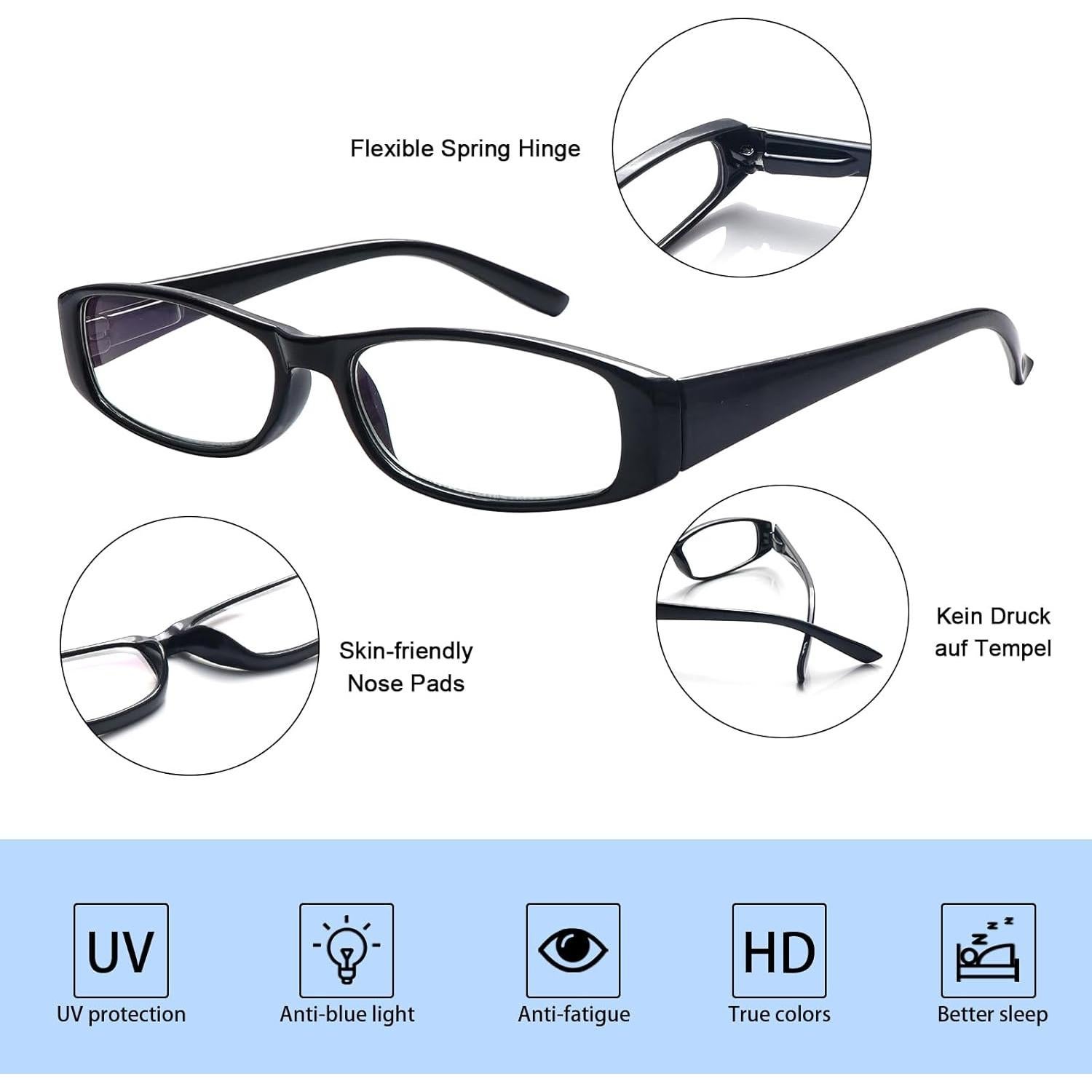 Gafas de lectura Ronecool unisex con bloqueo luz azul 6 pares