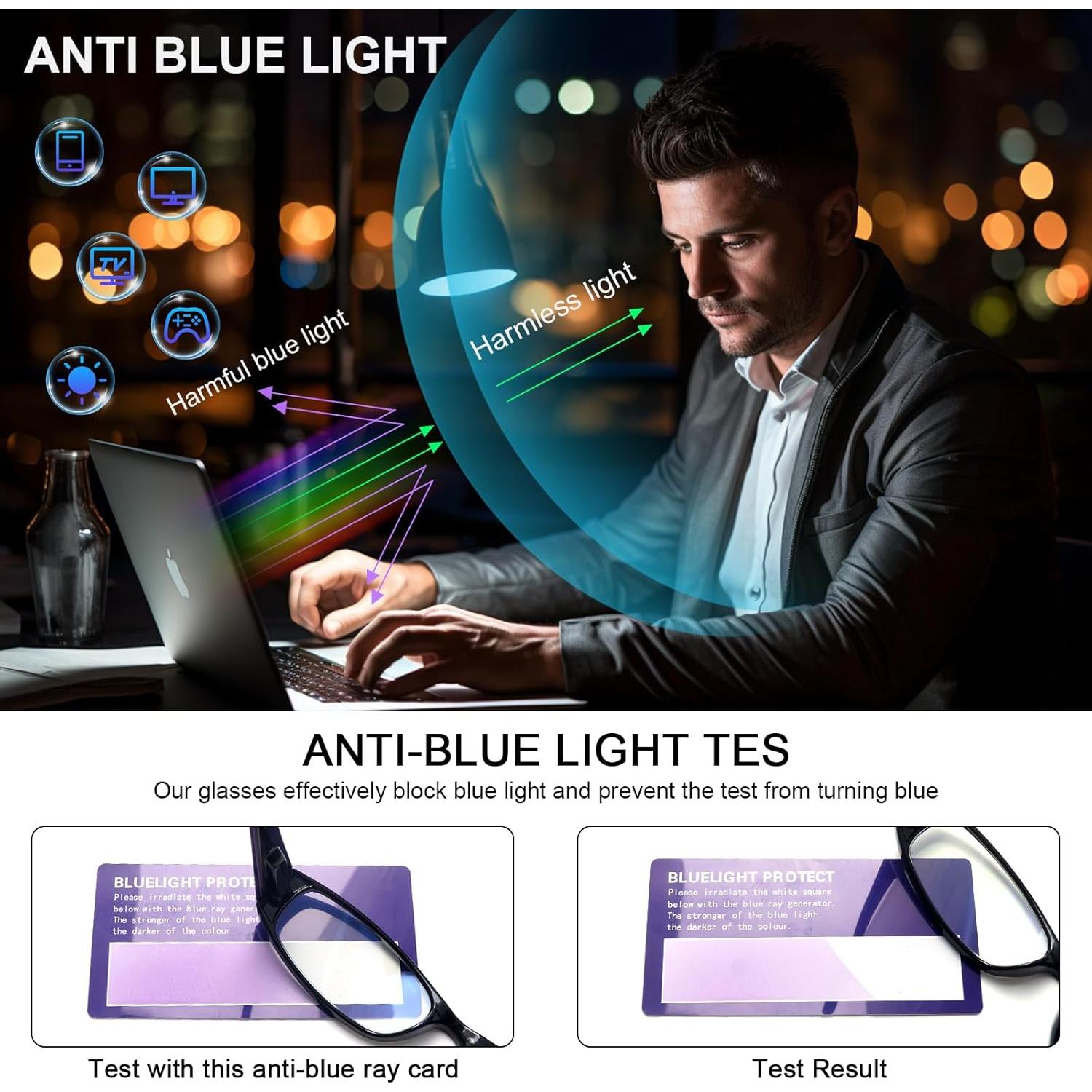 Gafas de lectura Ronecool unisex con bloqueo luz azul 6 pares