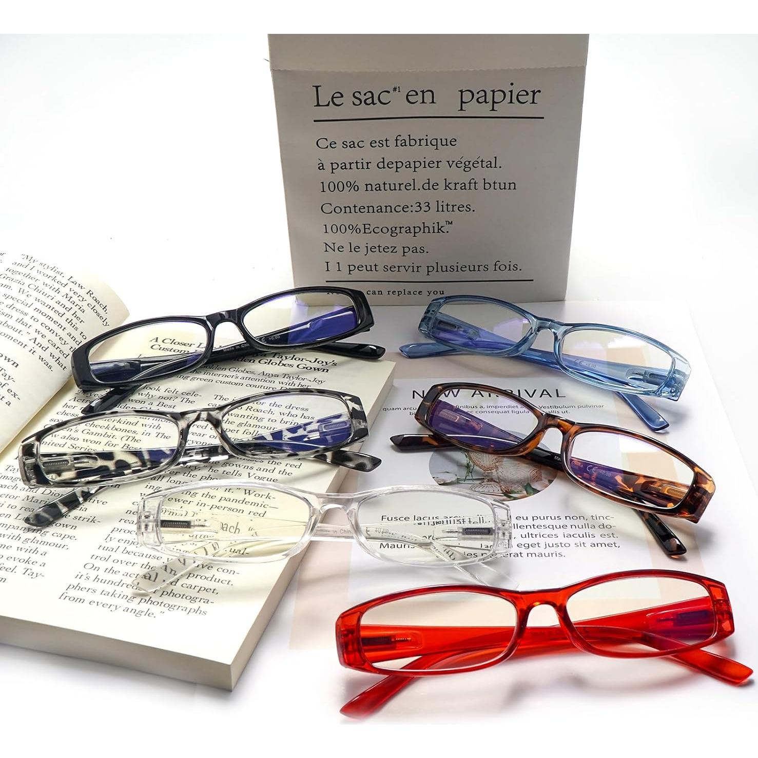 Gafas de lectura Ronecool unisex con bloqueo luz azul 6 pares