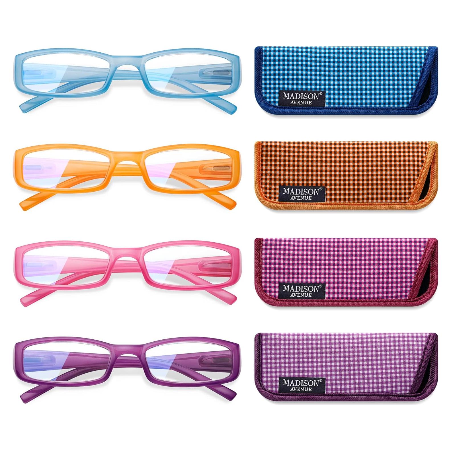 Paquete de 4 Gafas de Lectura Madison Avenue +1.0 Luz Azul Mujeres