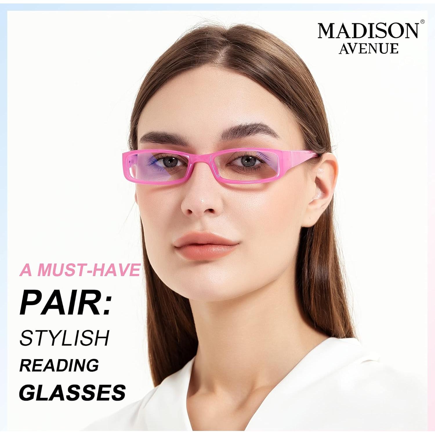 Paquete de 4 Gafas de Lectura Madison Avenue +1.0 Luz Azul Mujeres