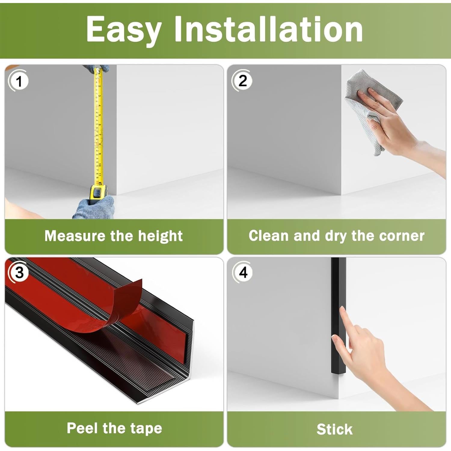 Protectores de Esquinas de Aluminio Fengone 35 x 2.03 cm - Paquete de 3