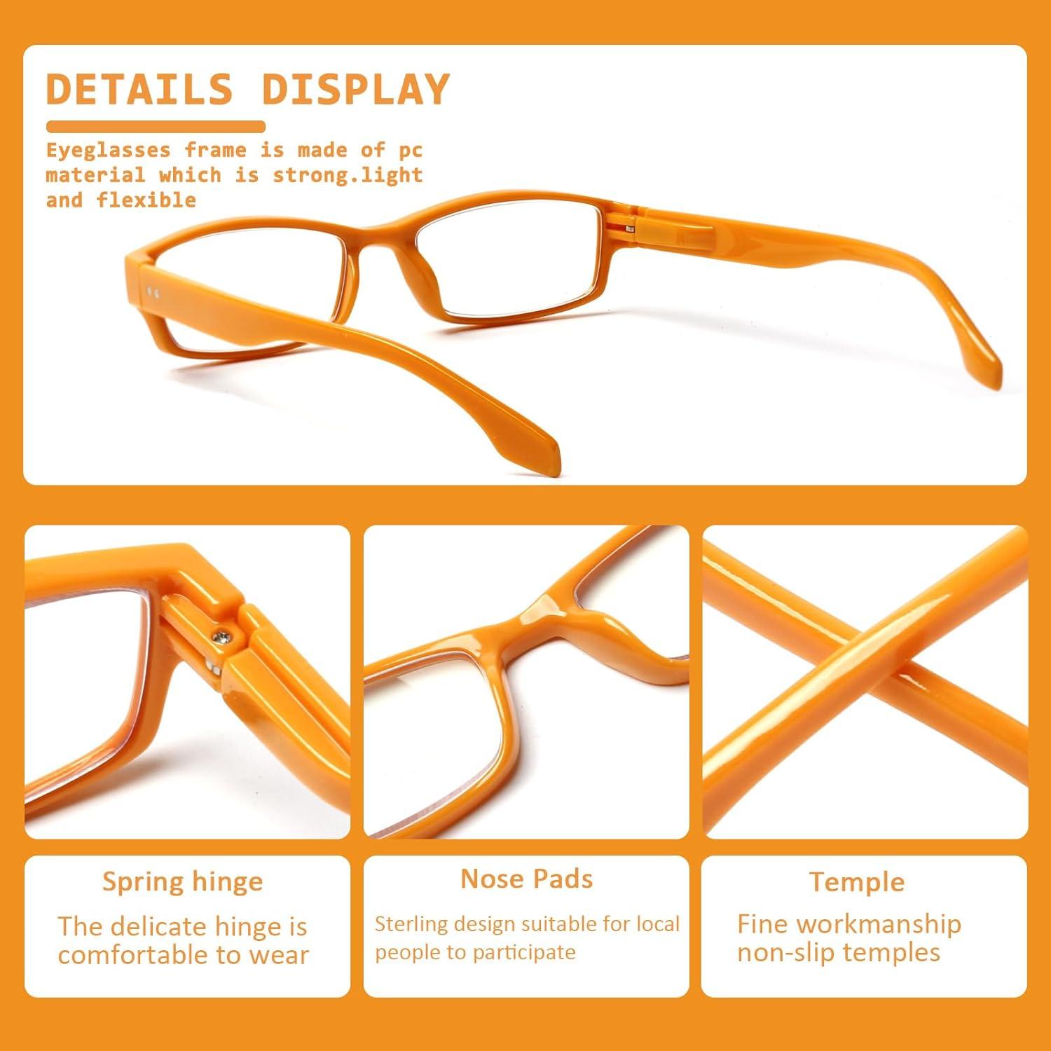 Gafas de Lectura JOSCHOO Unisex con Filtro Luz Azul 0.75x