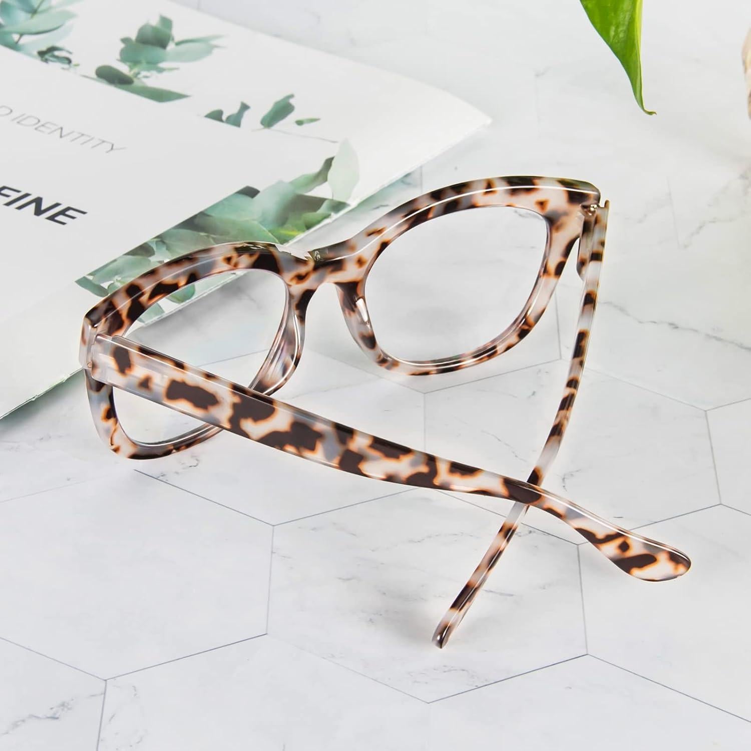 Gafas de lectura PRTCSLWD para mujeres, paquete de 4, filtro luz azul