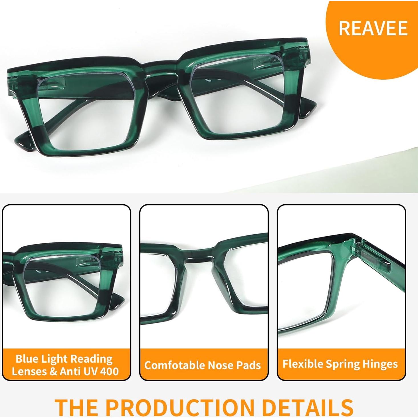 Gafas de Lectura REAVEE 3 Pack Mujeres Anti Luz Azul 2.0x