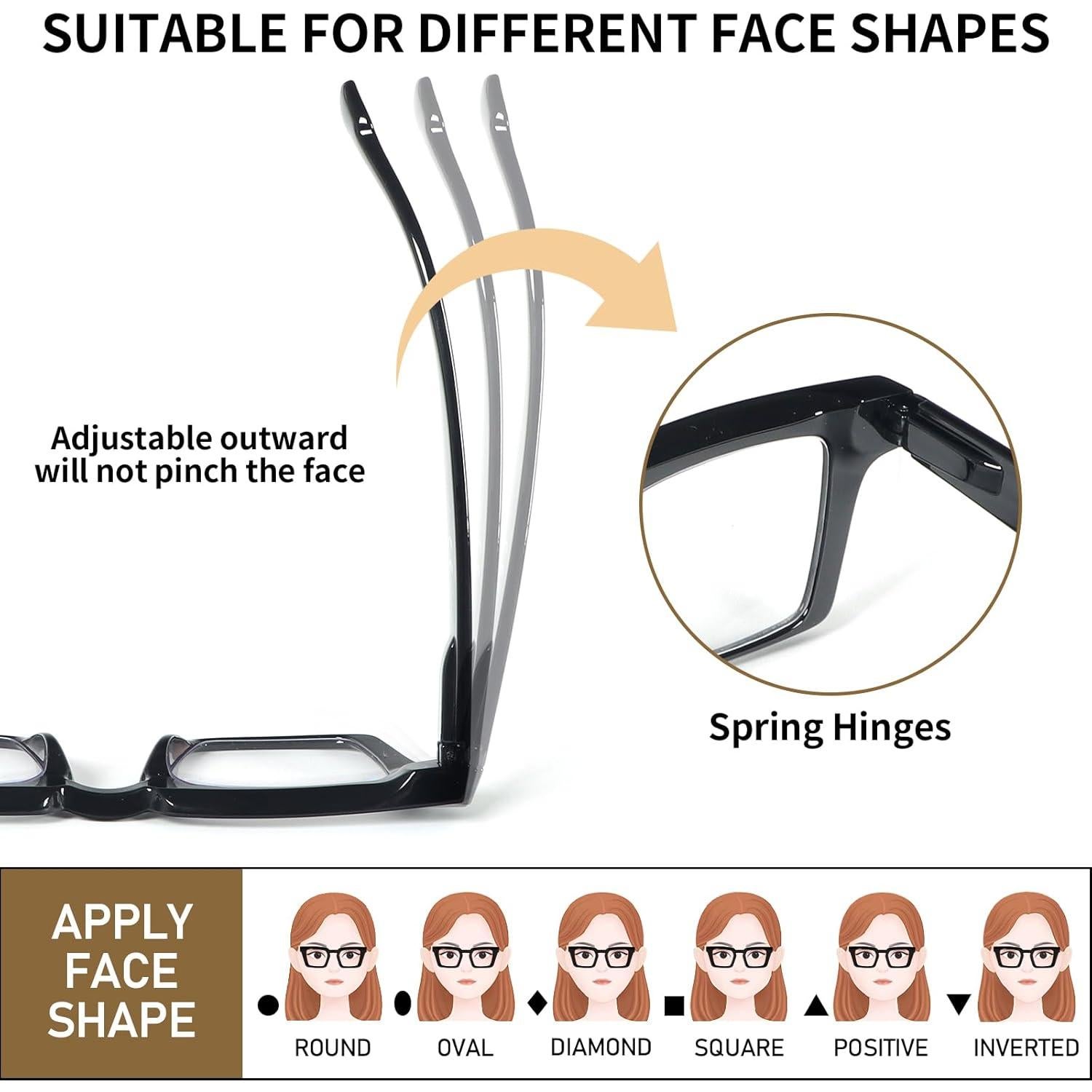 Gafas de Lectura REAVEE 3 Pack Mujeres Anti Luz Azul 2.0x