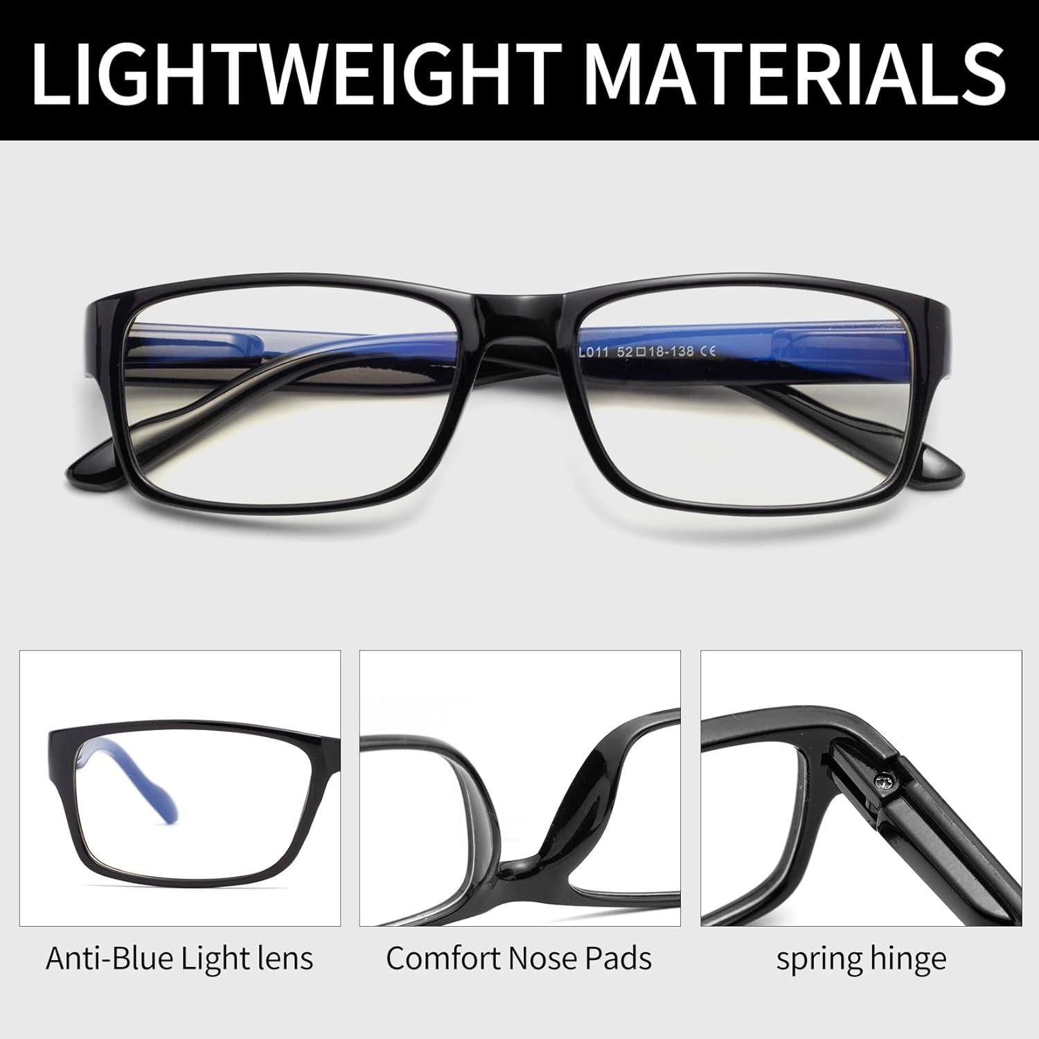 Gafas de Lectura Jimmy Sunshine 3 Piezas Bloqueo Luz Azul 3.0x