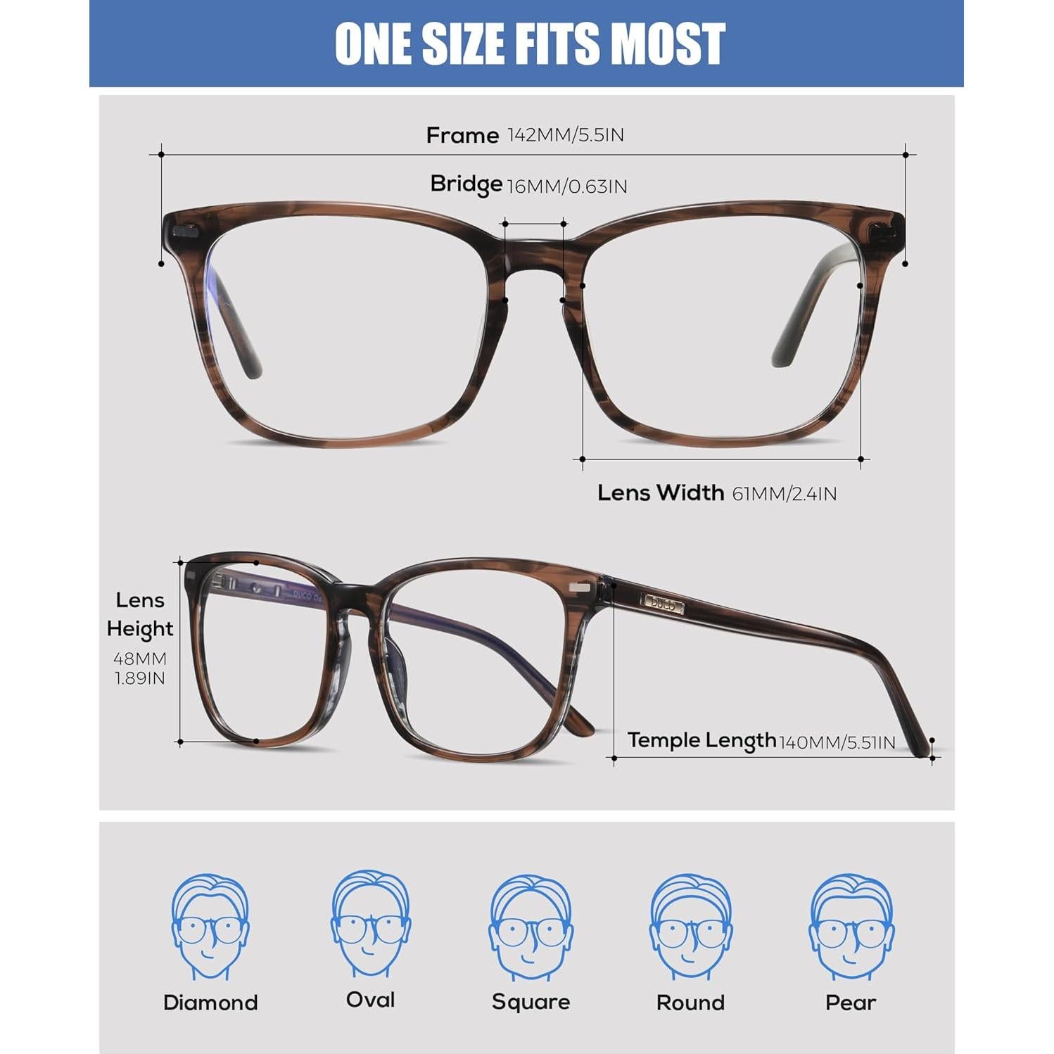 Gafas de Bloqueo de Luz Azul DUCO 8302 Retro Cuadradas Marrón