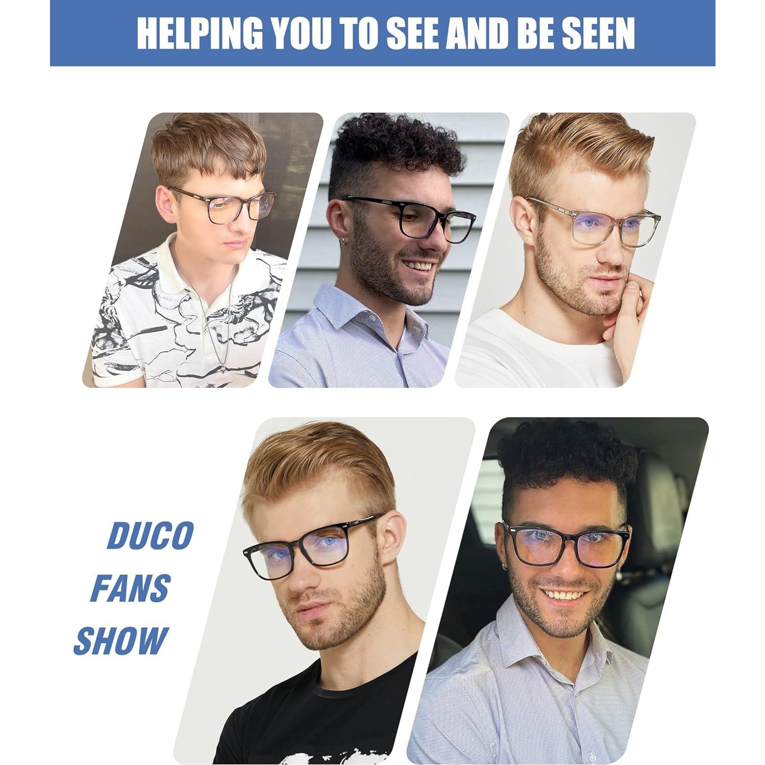 Gafas de Bloqueo de Luz Azul DUCO 8302 Retro Cuadradas Marrón