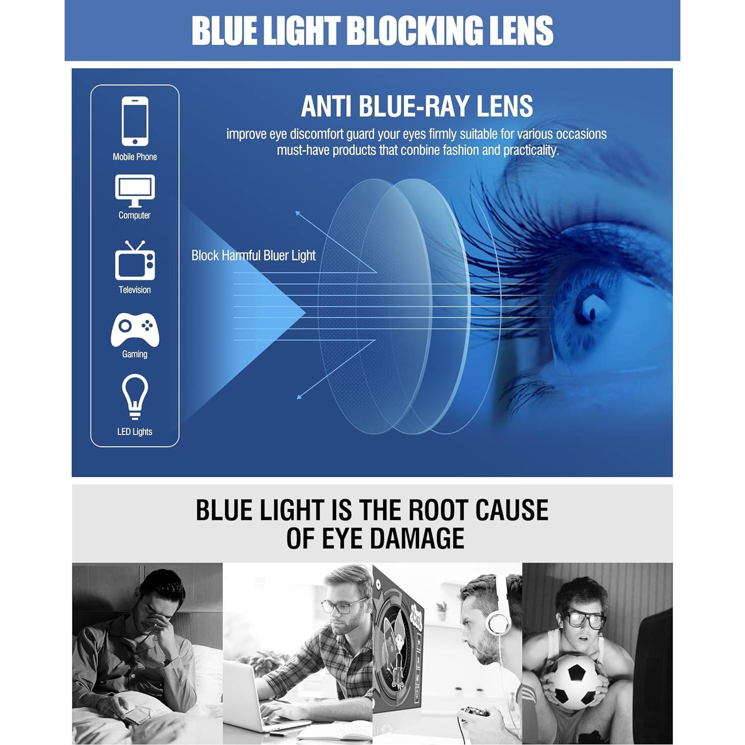 Gafas de Bloqueo de Luz Azul DUCO 8302 Retro Cuadradas Marrón