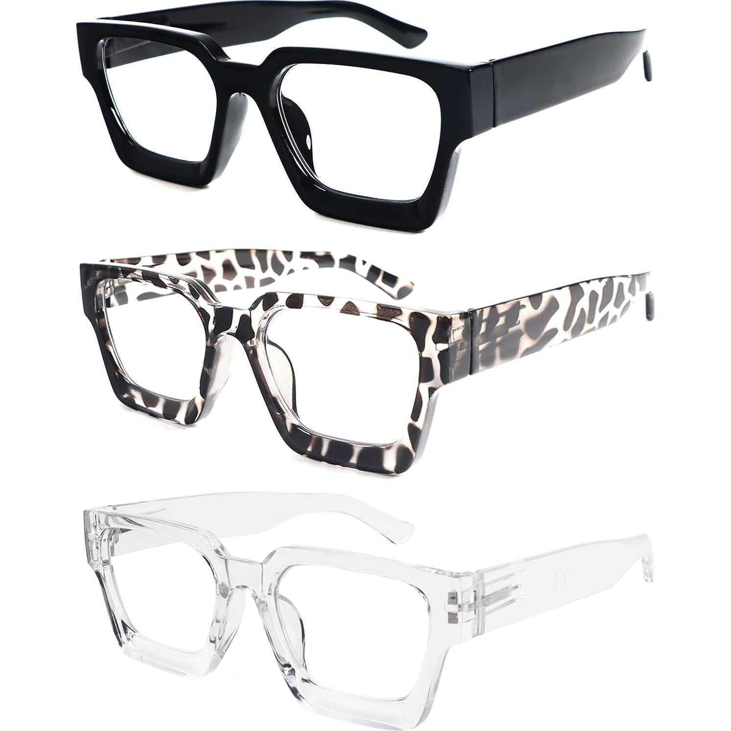 Gafas de Lectura REAVEE 3 Paquete con Bloqueo de Luz Azul