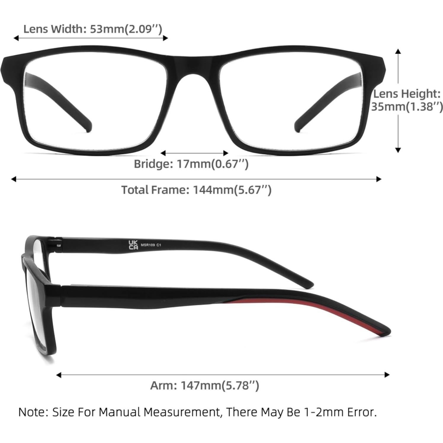 Gafas de Lectura MODFANS 4 Paquetes con Filtro Luz Azul 2.75x