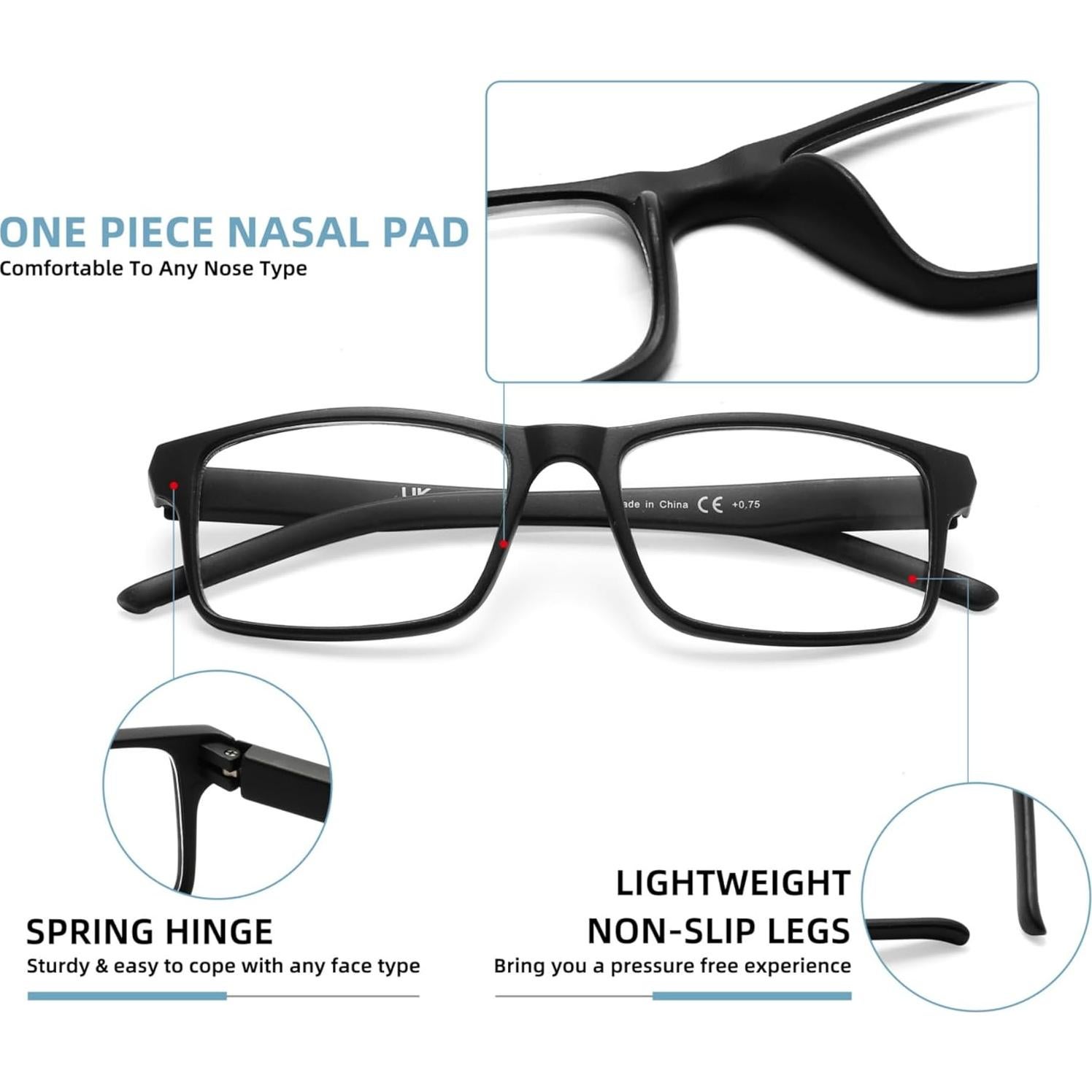 Gafas de Lectura MODFANS 4 Paquetes con Filtro Luz Azul 2.75x