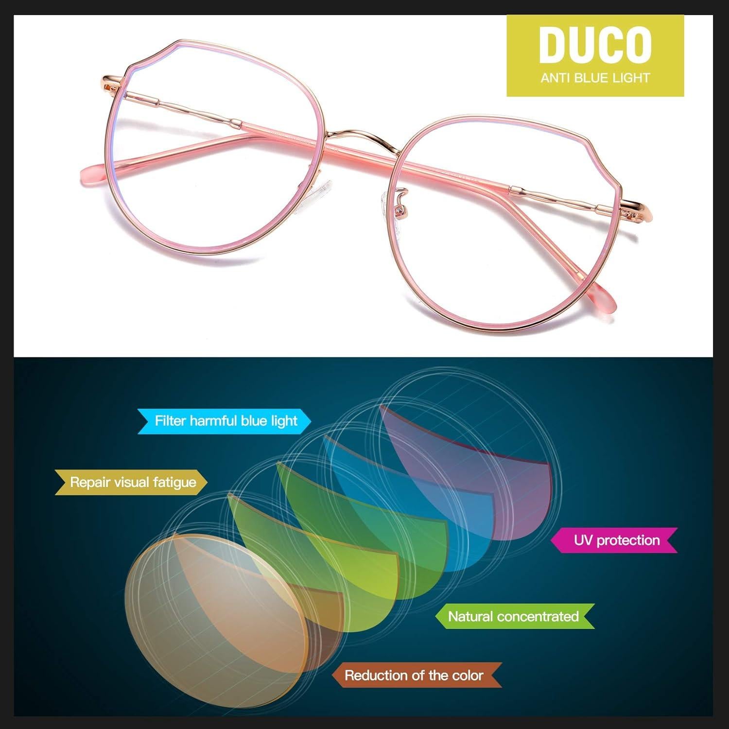 Gafas de Luz Azul DUCO W014 para Mujeres y Hombres - Rosa