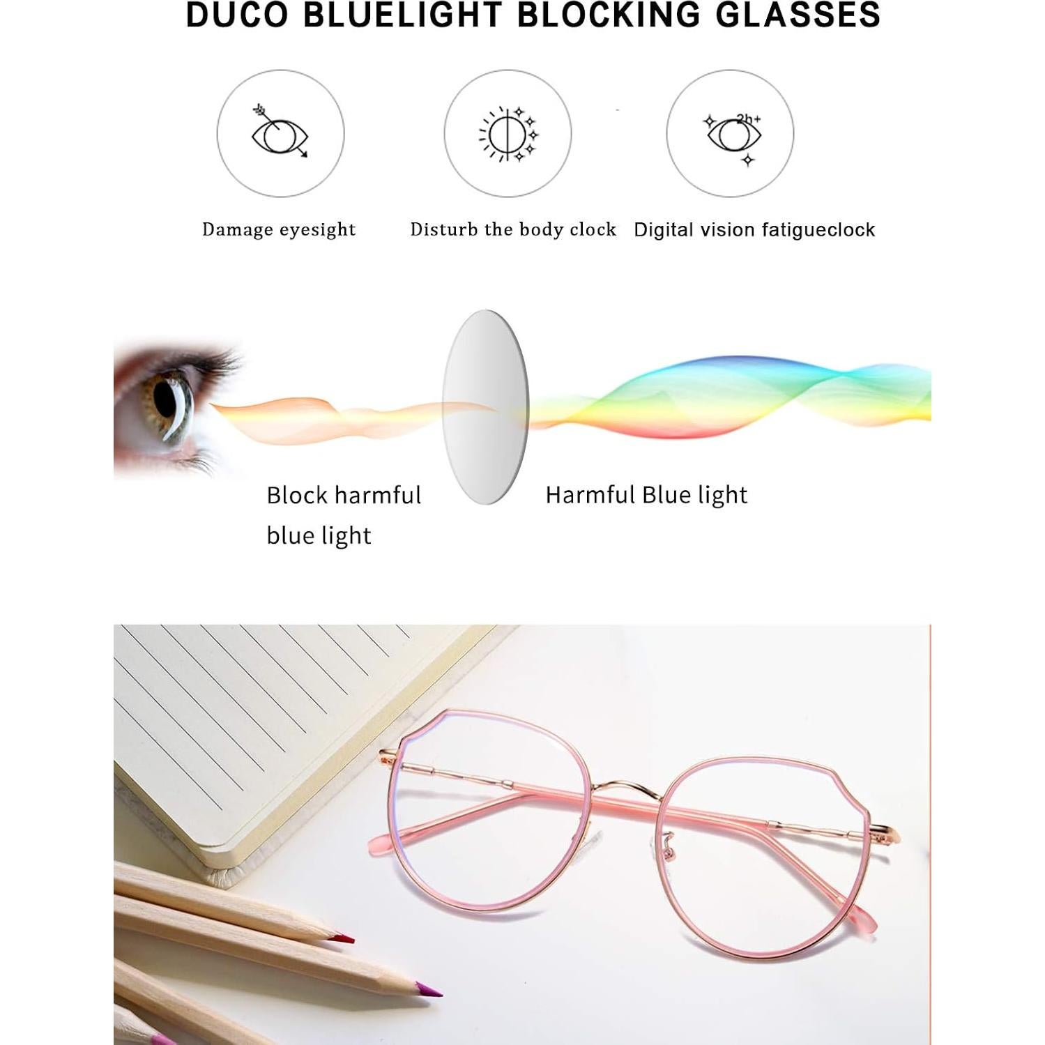 Gafas de Luz Azul DUCO W014 para Mujeres y Hombres - Rosa