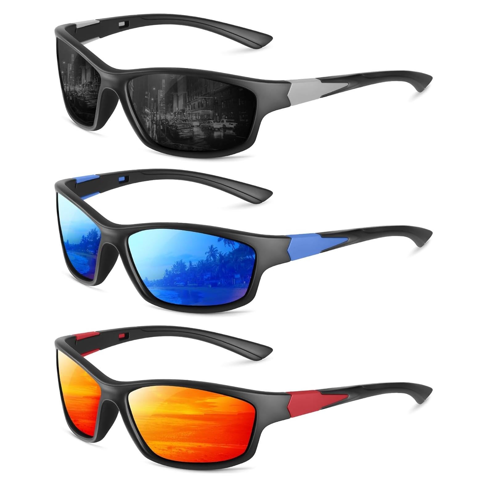 Gafas de Sol Polarizadas GRFISIA UV400 para Hombres - 3 Paquetes
