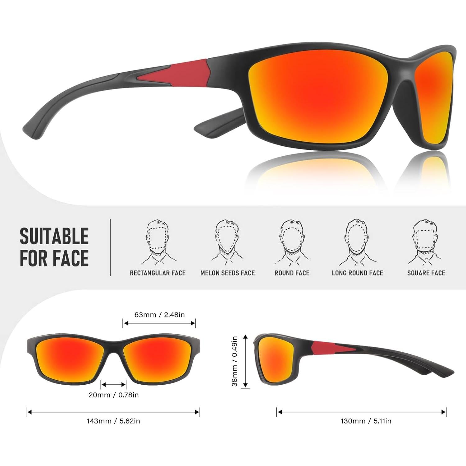 Gafas de Sol Polarizadas GRFISIA UV400 para Hombres - 3 Paquetes