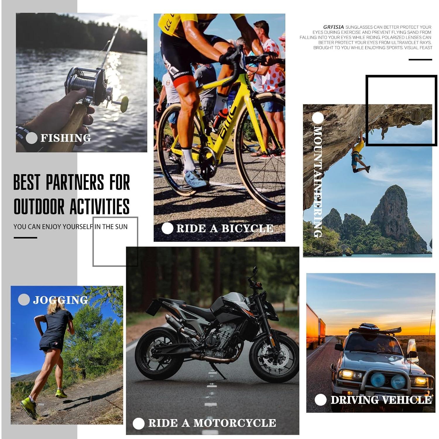 Gafas de Sol Polarizadas GRFISIA UV400 para Hombres - 3 Paquetes