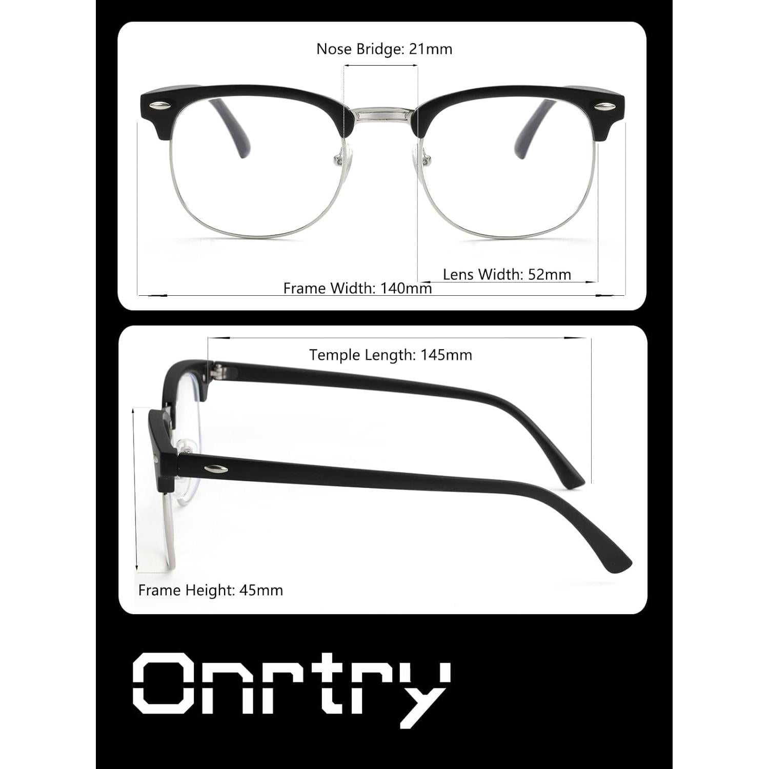 Gafas bloqueadoras de luz azul unisex A3 Negro Mate 52mm