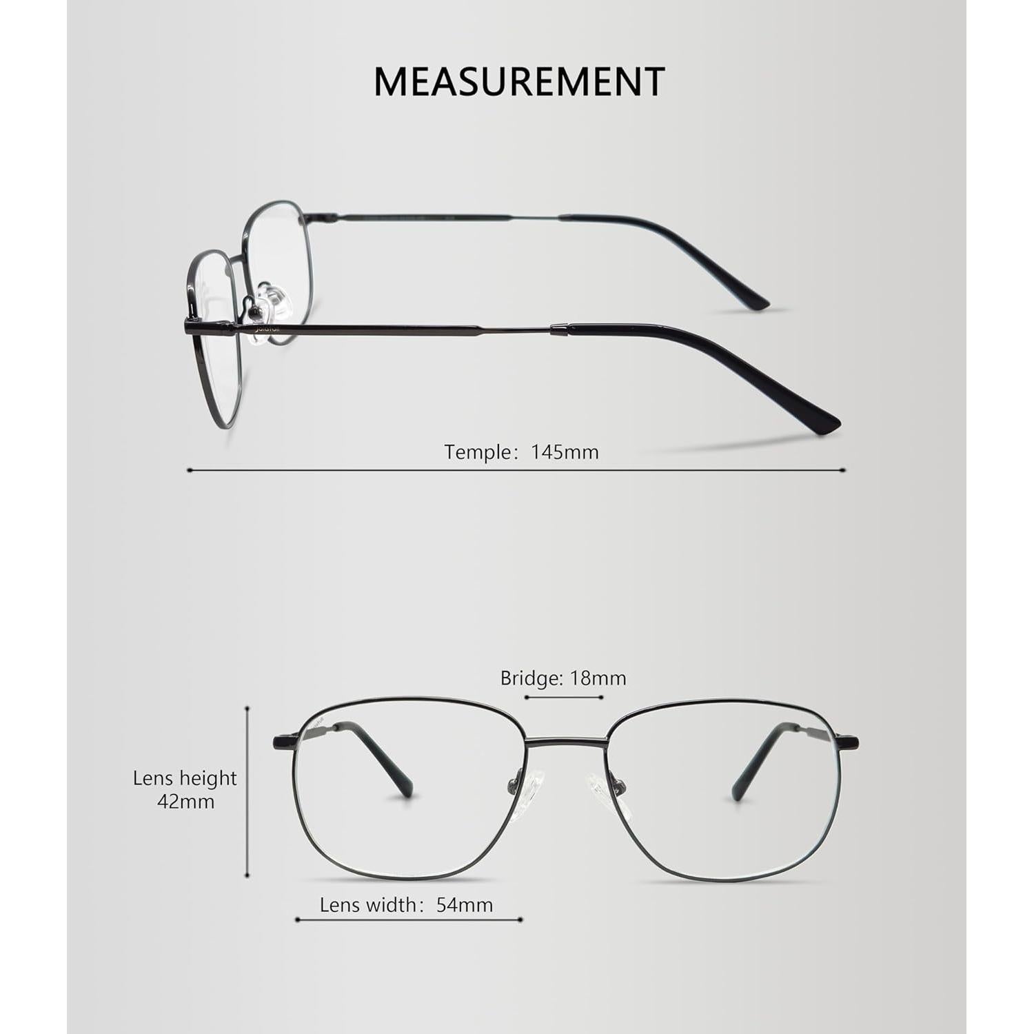 Gafas de Prescripción Jolafull JF2404 Metal Gun Cuadradas